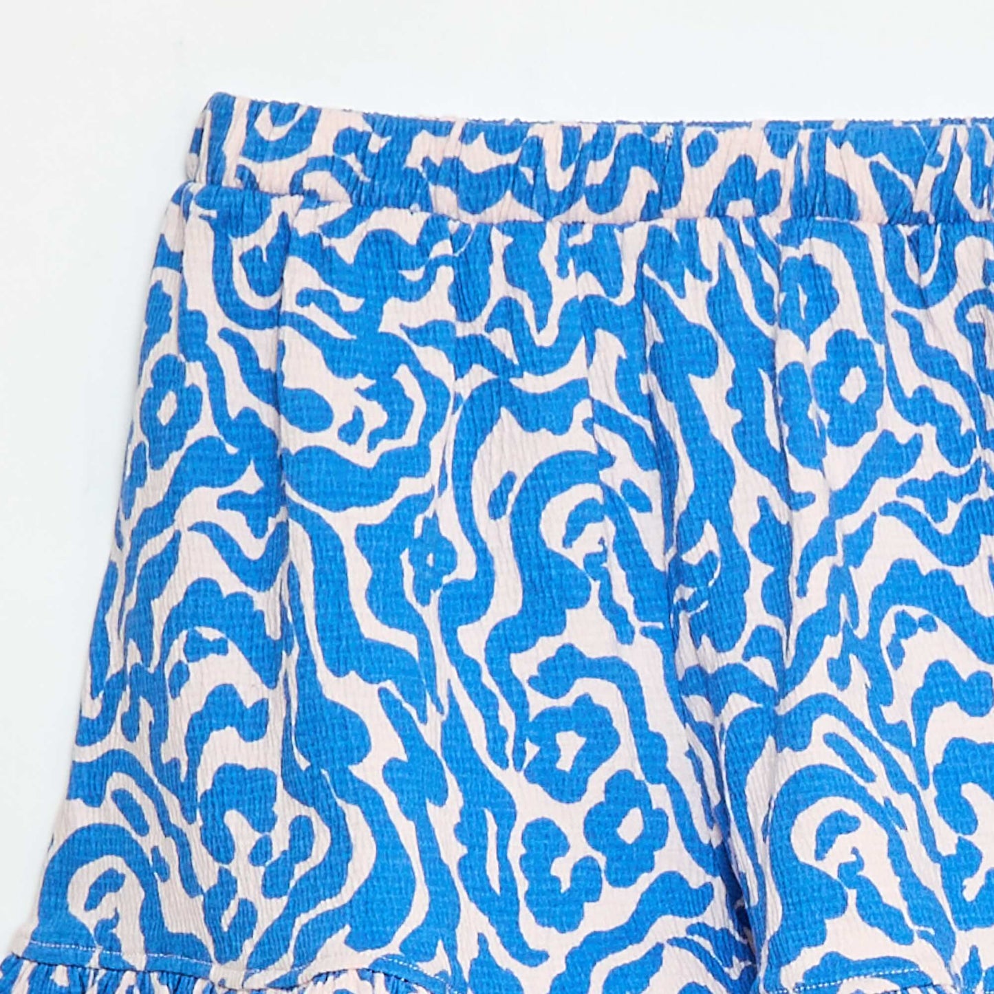 Short en maille froissée BLEU