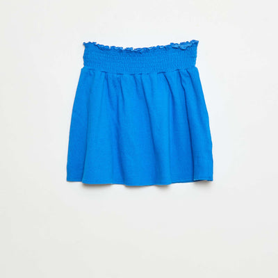 Jupe en maille froissée coton BLEU