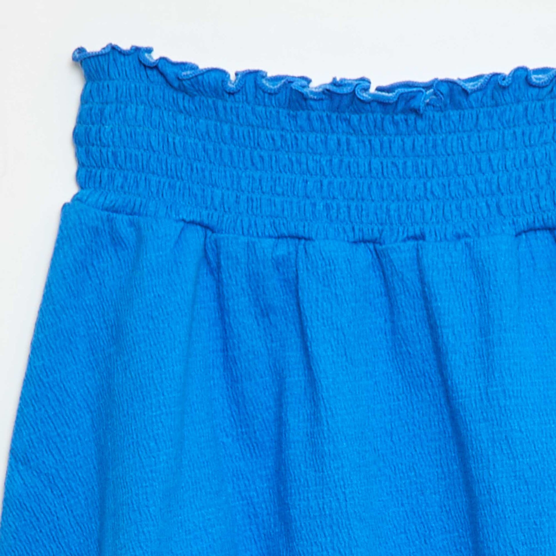 Jupe en maille froissée coton BLEU