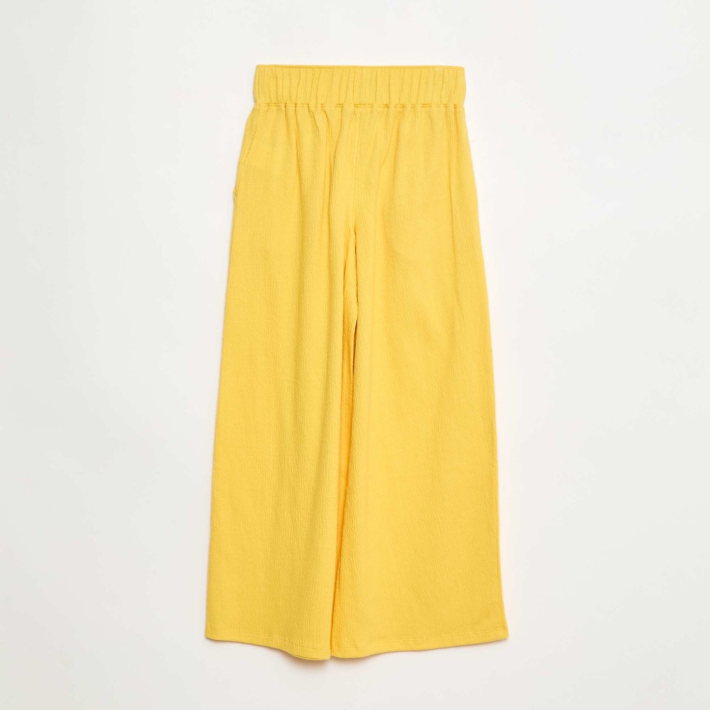 Pantalon en maille froissée coton JAUNE