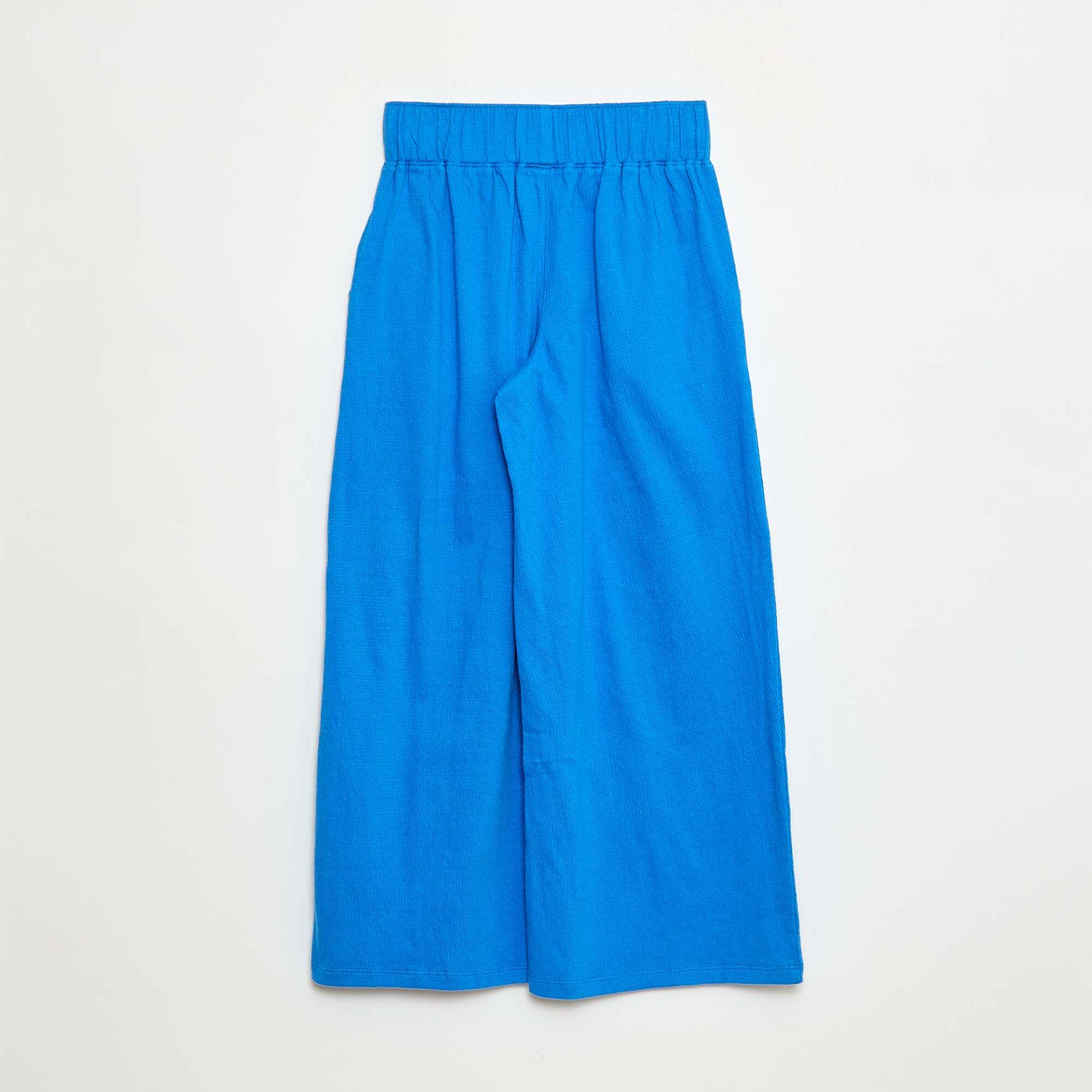 Pantalon en maille froissée coton BLEU