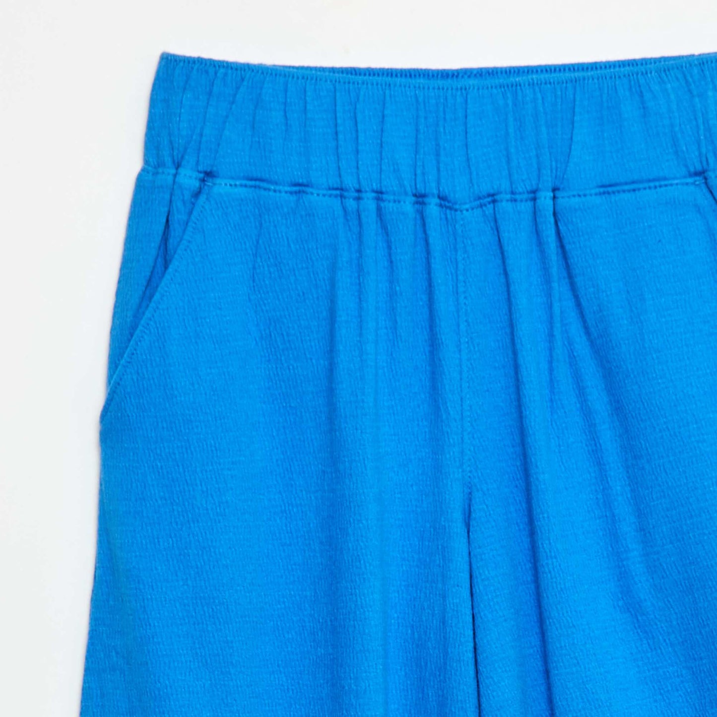 Pantalon en maille froissée coton BLEU