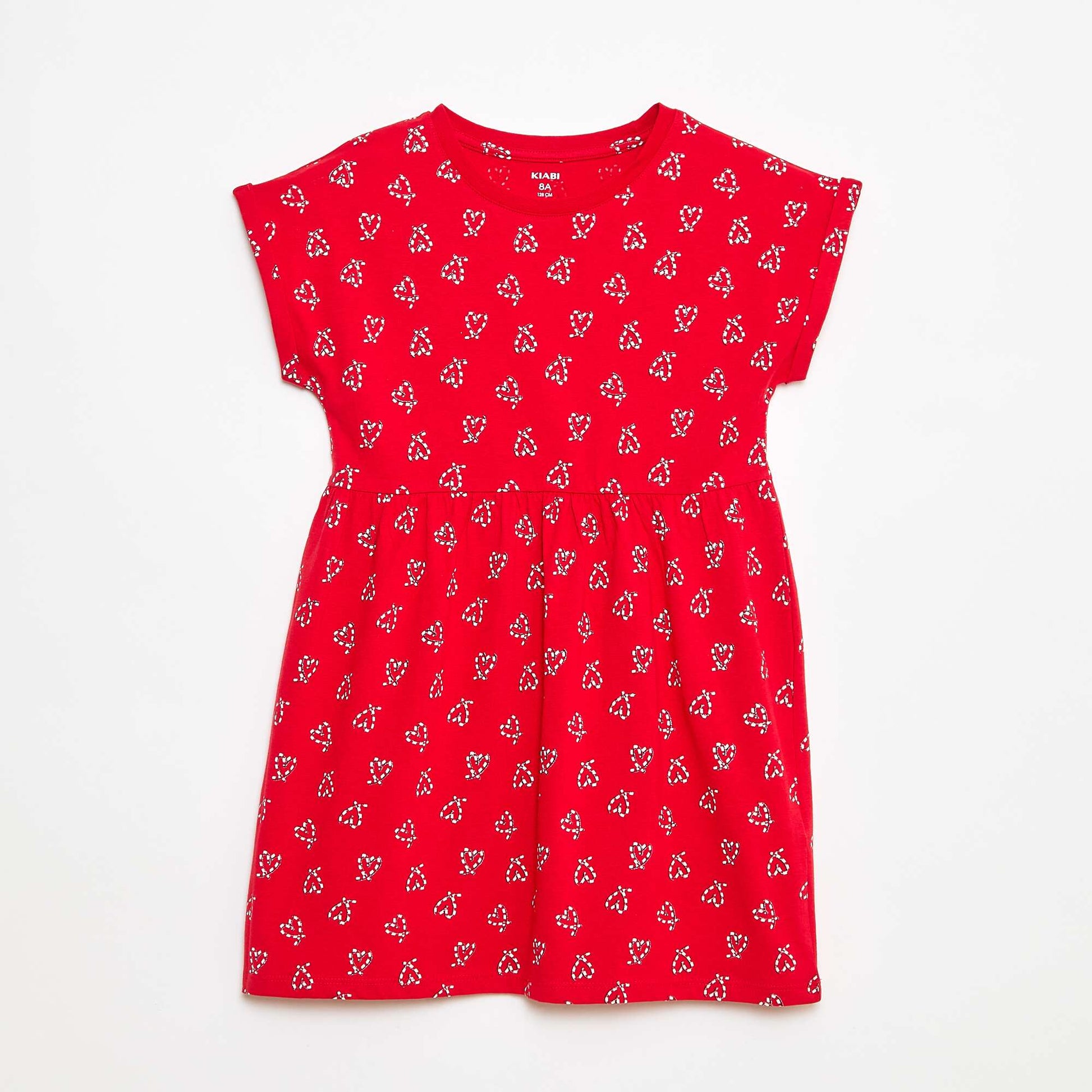 Robe sans manches imprimé all-over 'Noël' en coton ROUGE