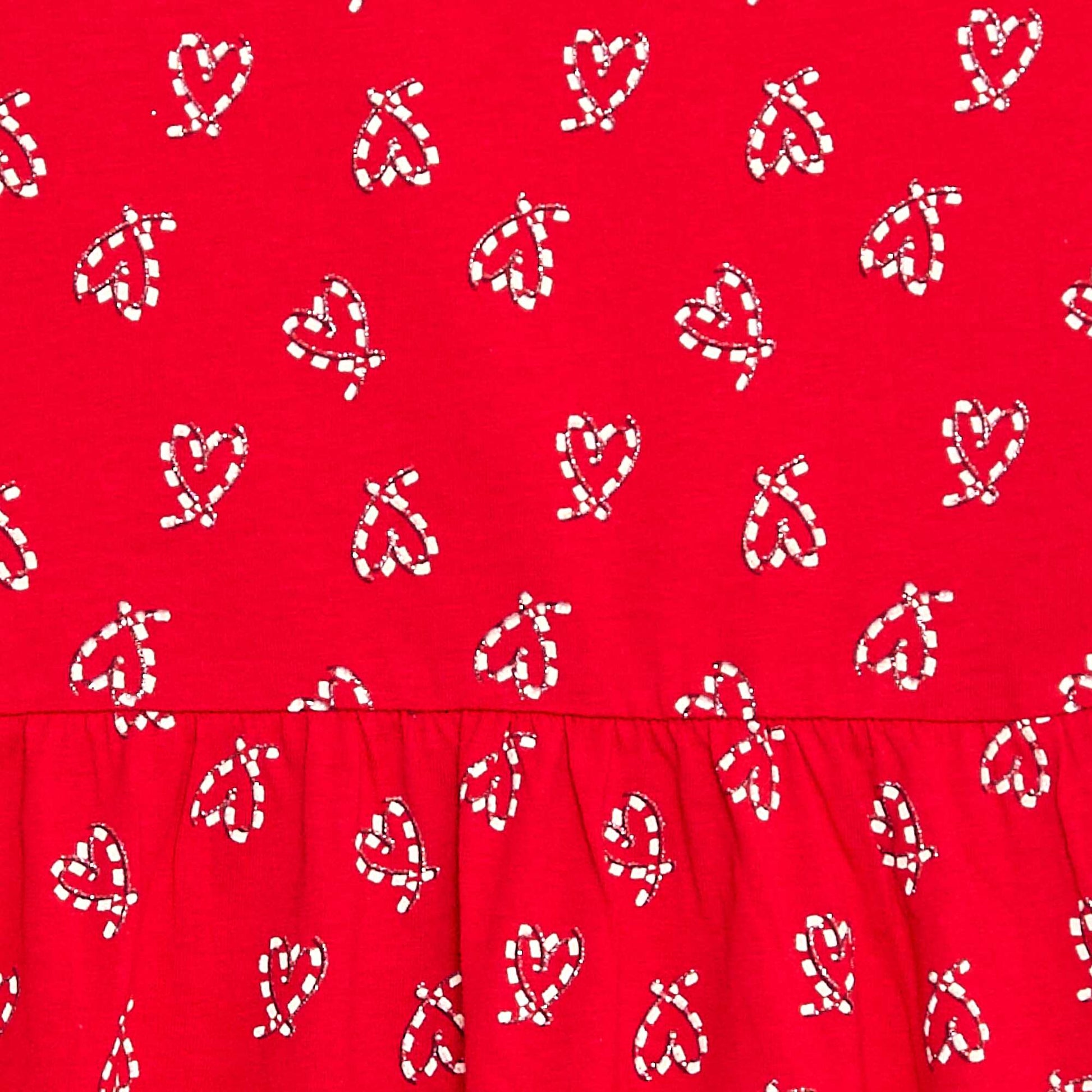 Robe sans manches imprimé all-over 'Noël' en coton ROUGE