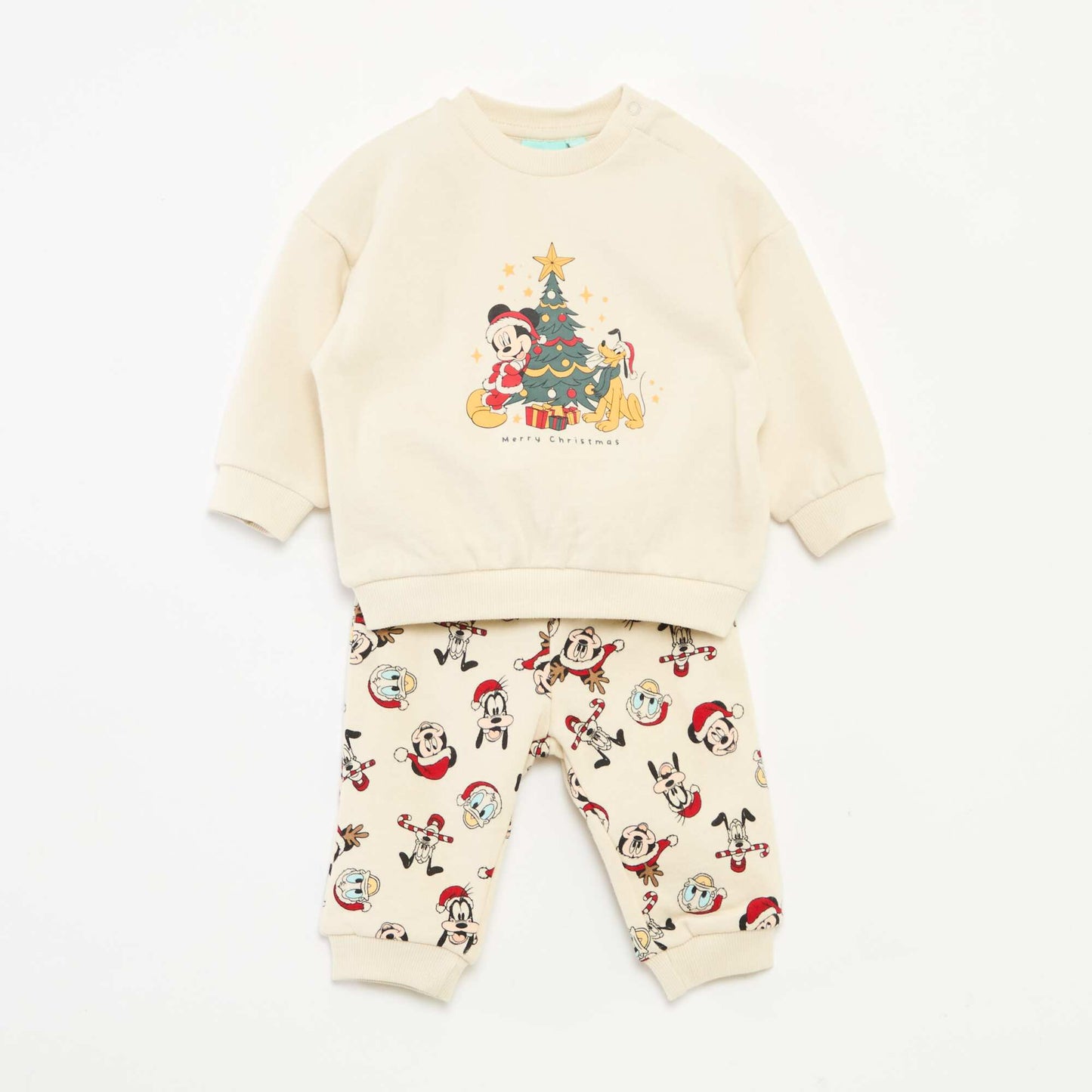 Ensemble de pyjama de Noël 'Disney' 'Mickey' en coton BLANC