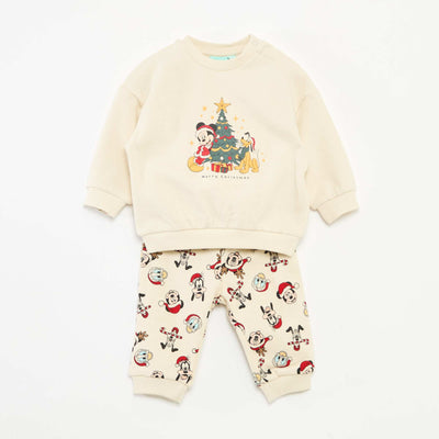 Ensemble de pyjama de Noël 'Disney' 'Mickey' en coton BLANC