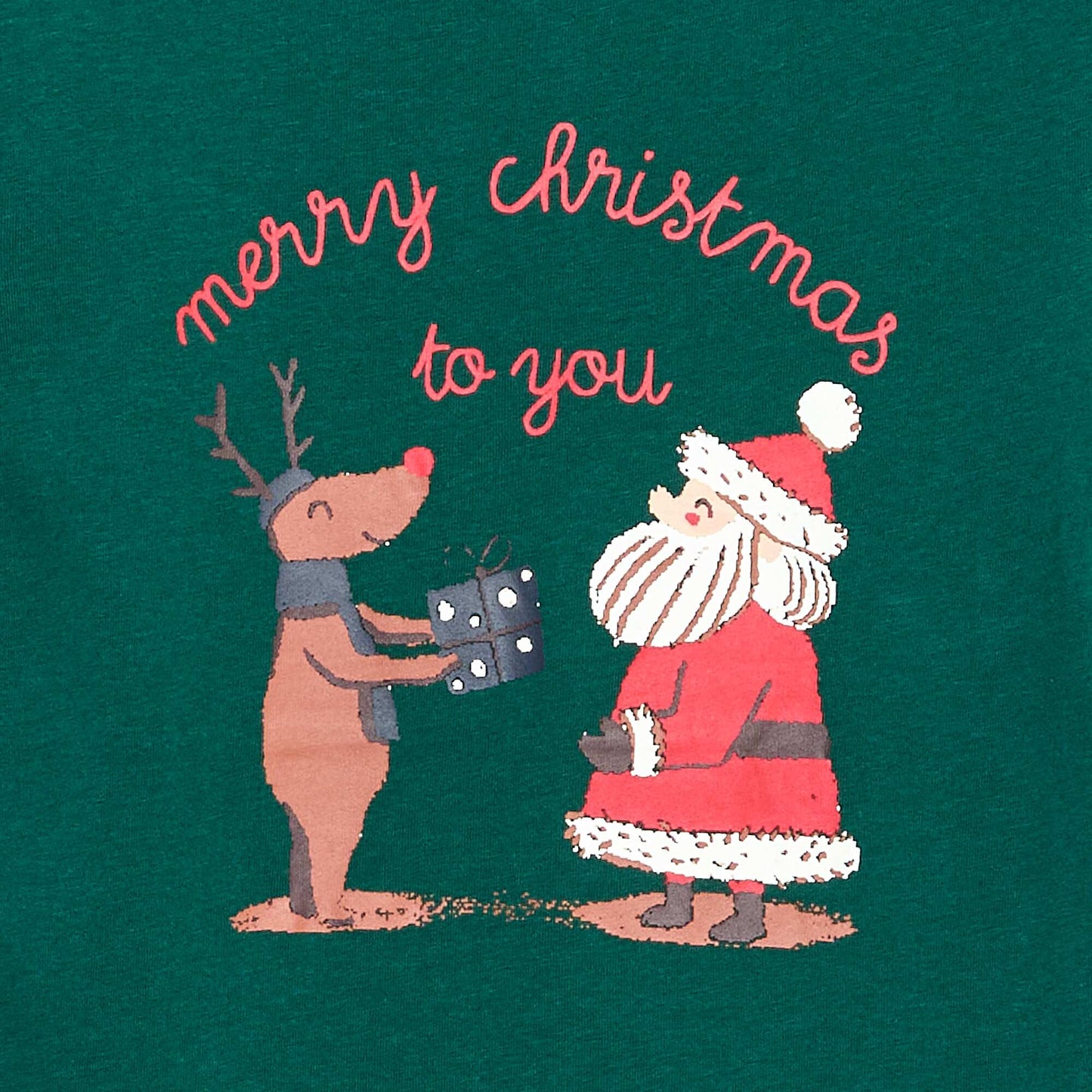 T-shirt imprimé 'Noël' en coton VERT