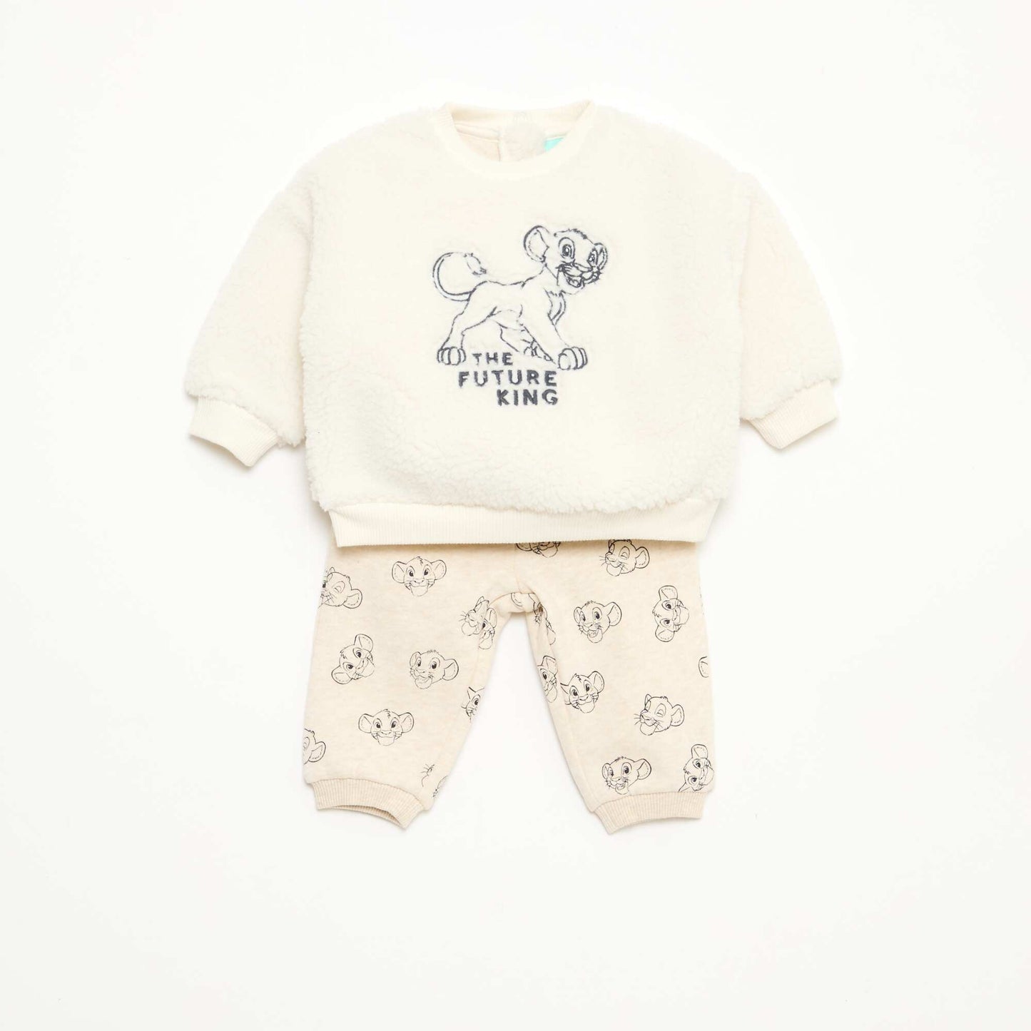 Ensemble sweat + pantalon 'Disney' 'Simba' en coton BLANC