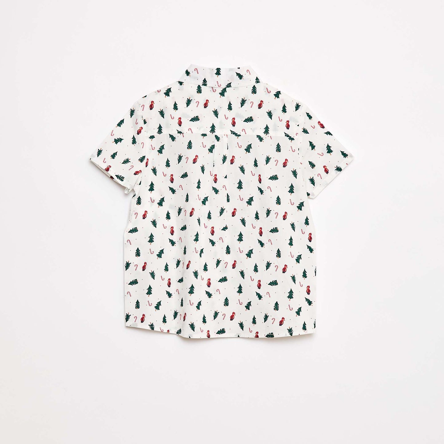 Chemise regular imprimé all-over 'Noël' en coton BLANC