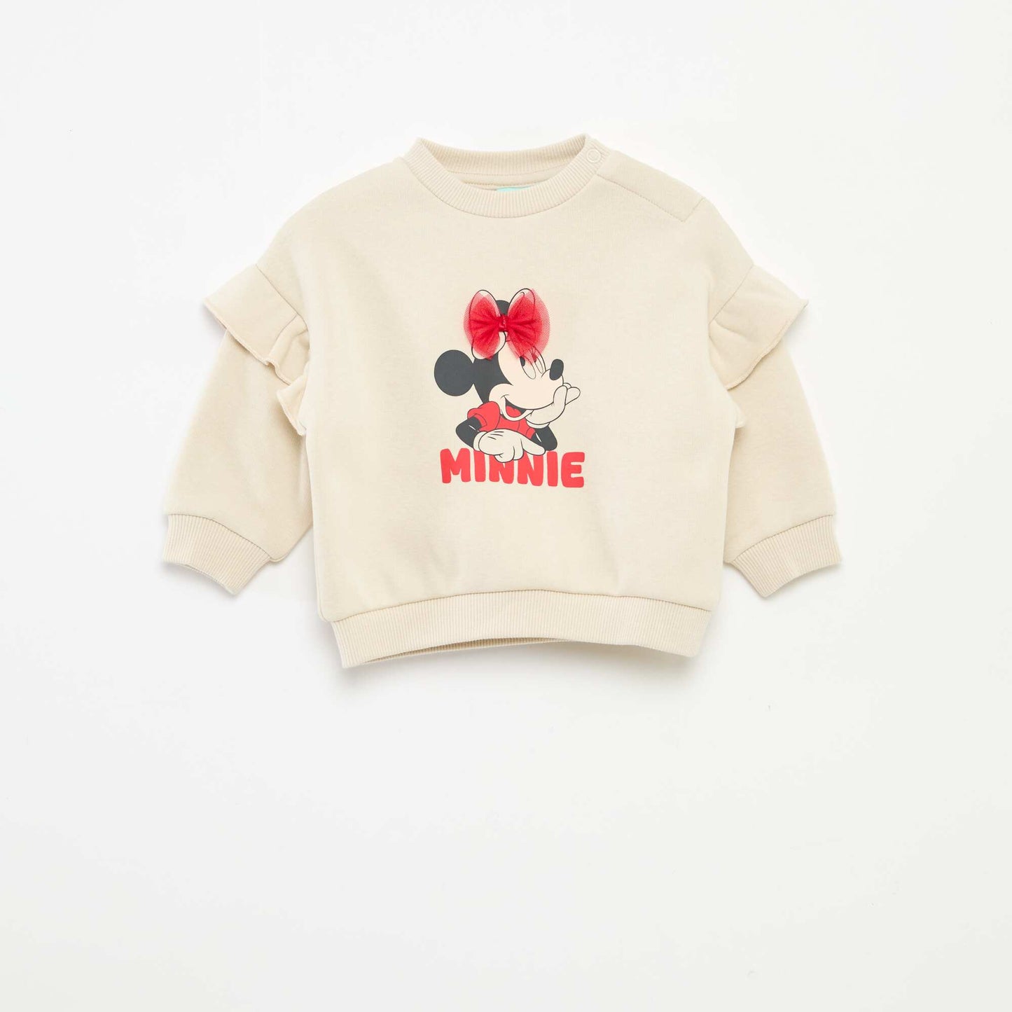 Sweat en molleton 'Disney' 'Minnie' volantée BLANC
