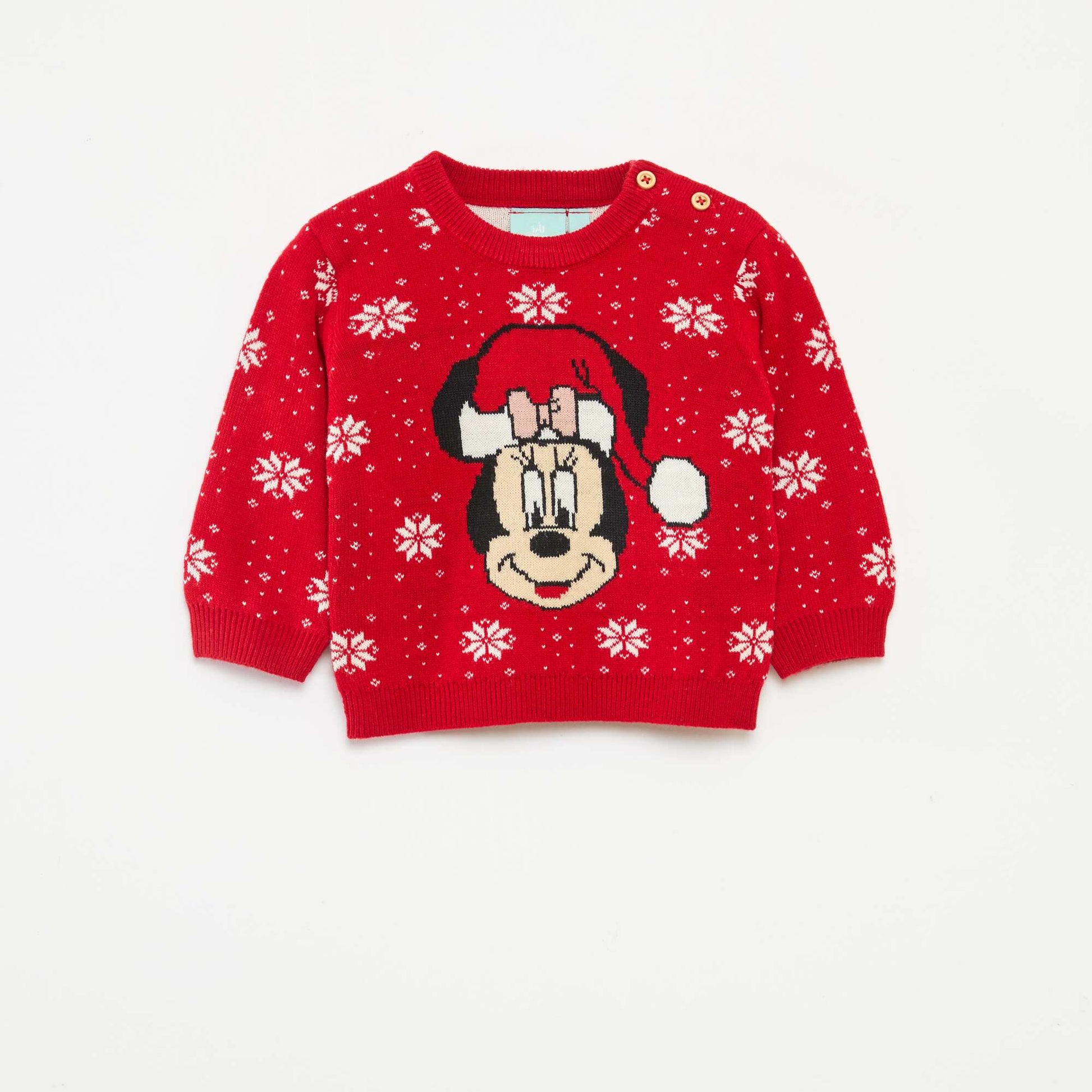Pull chaud 'Disney' 'Minnie' en maille ROUGE