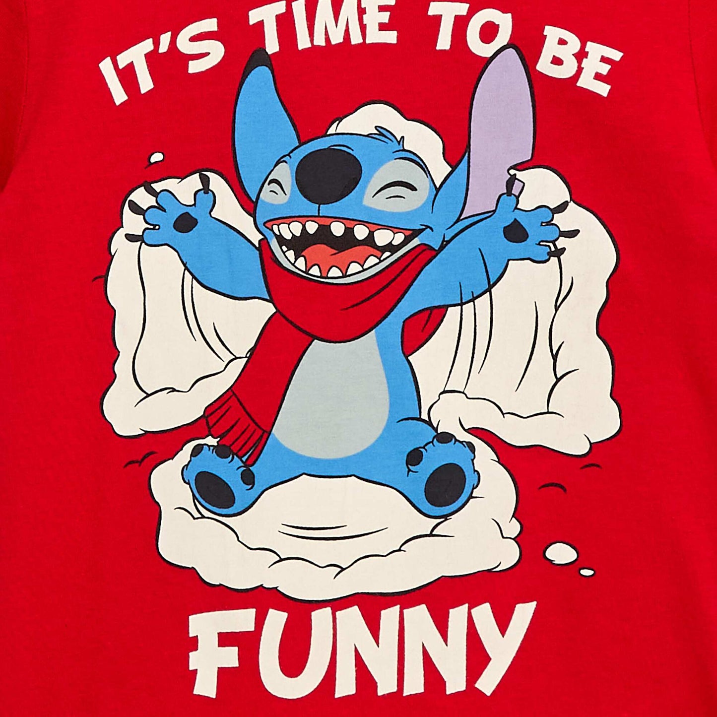 T-shirt 'Stitch' 'Disney' à manches courtes 'Noël' ROUGE