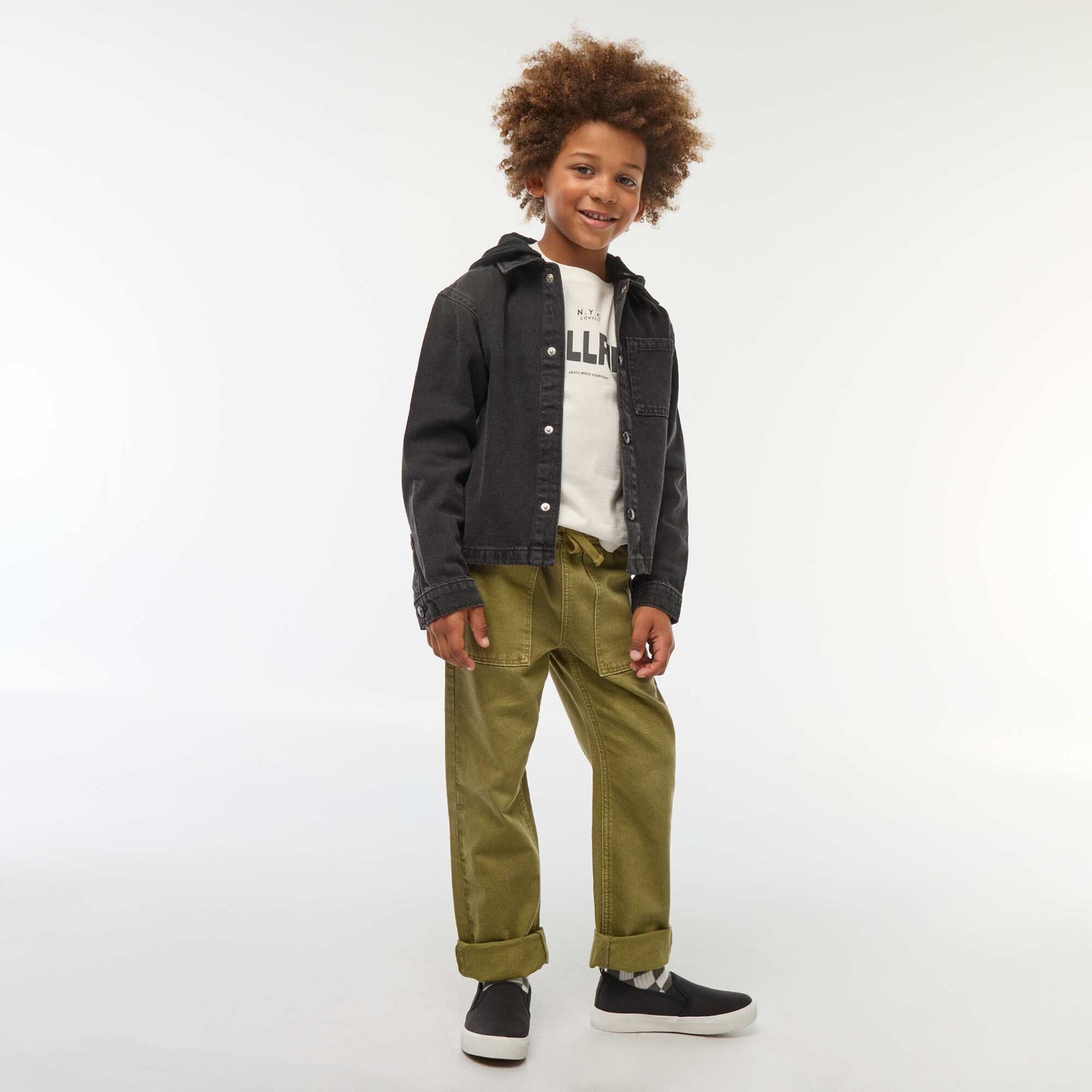 Veste en jean avec capuche GRIS