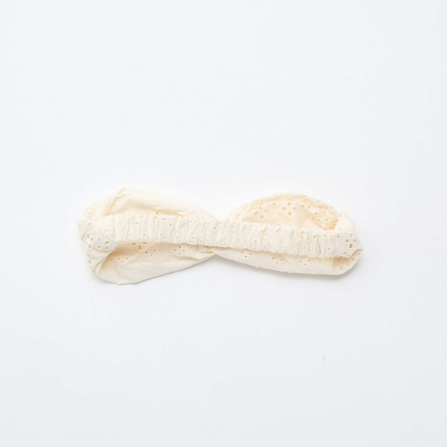 Bandeau cheveux en broderie anglaise BLANC