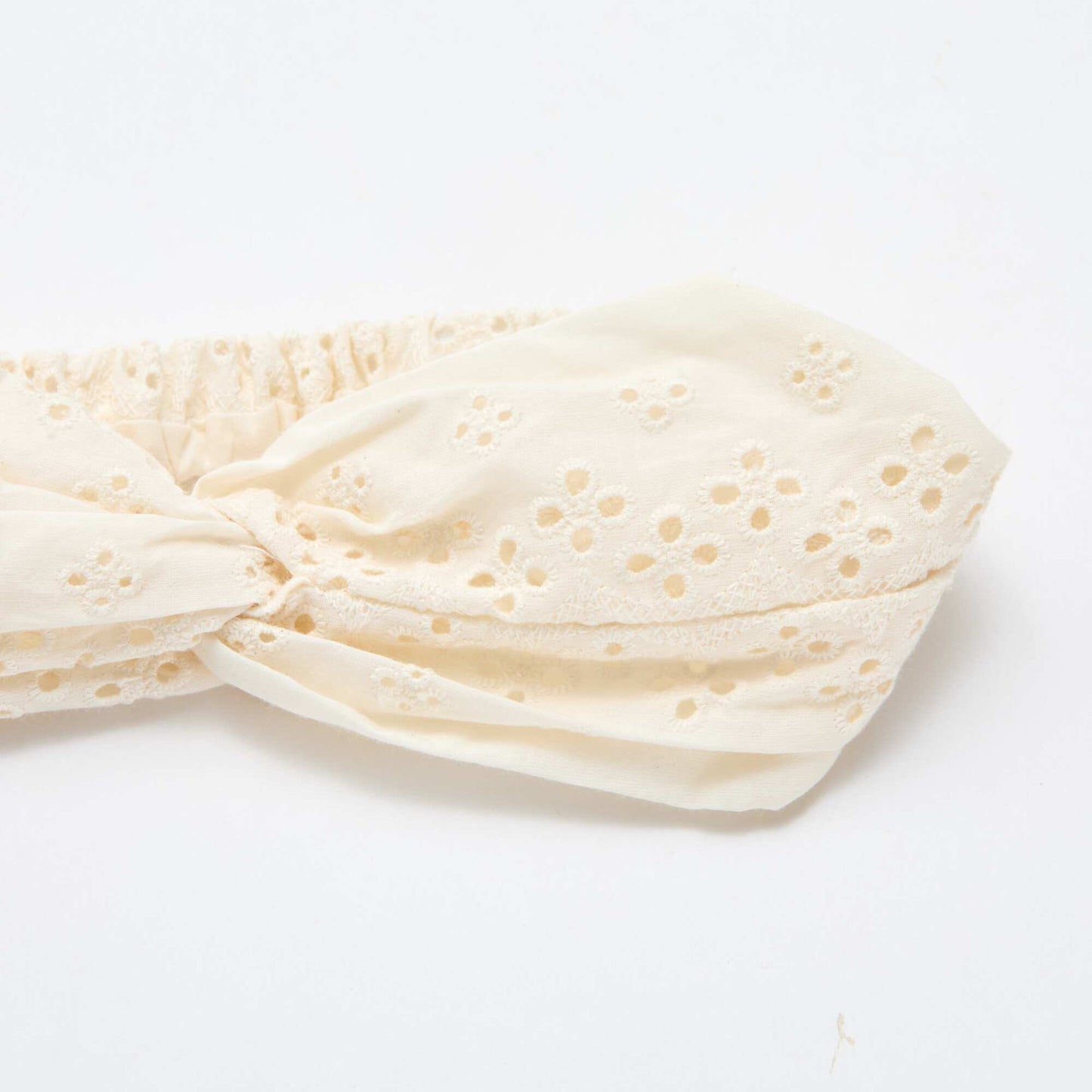 Bandeau cheveux en broderie anglaise BLANC