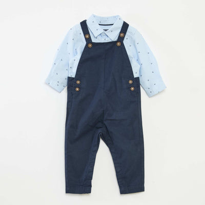 Ensemble de salopette longue BLEU