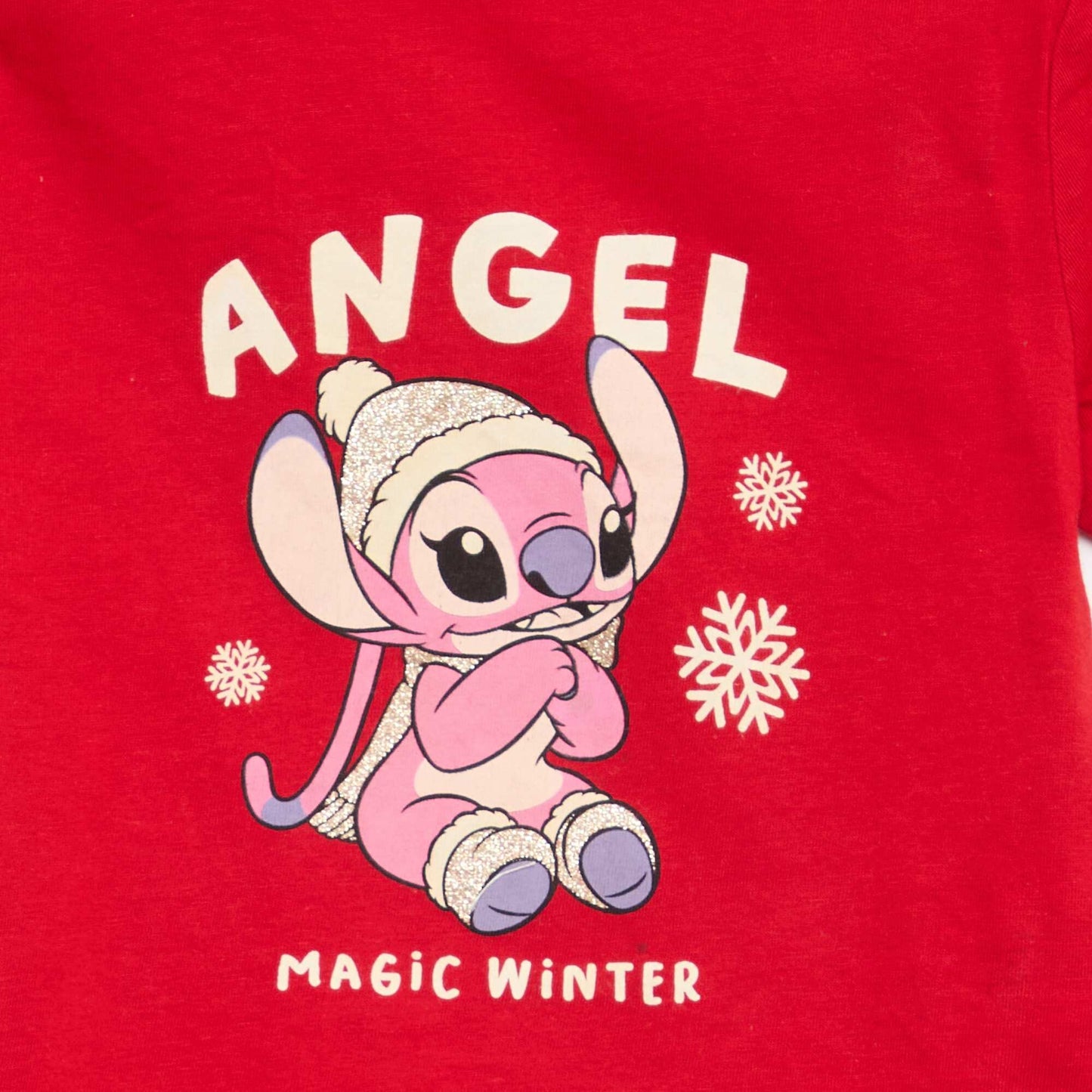 Tee-shirt 'Stitch' à manches courtes ROUGE