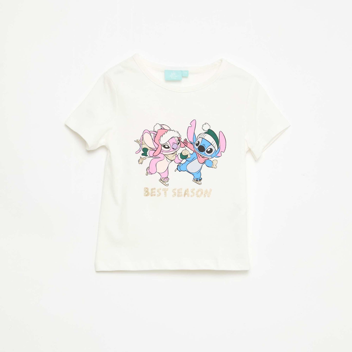 Tee-shirt 'Stitch' à manches courtes BLANC