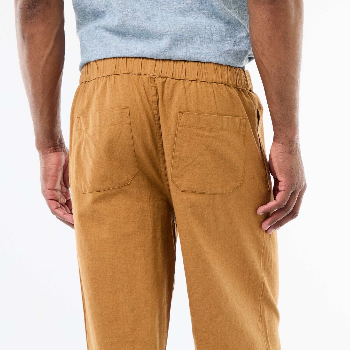 Pantalon droit léger en lin mélangé BEIGE