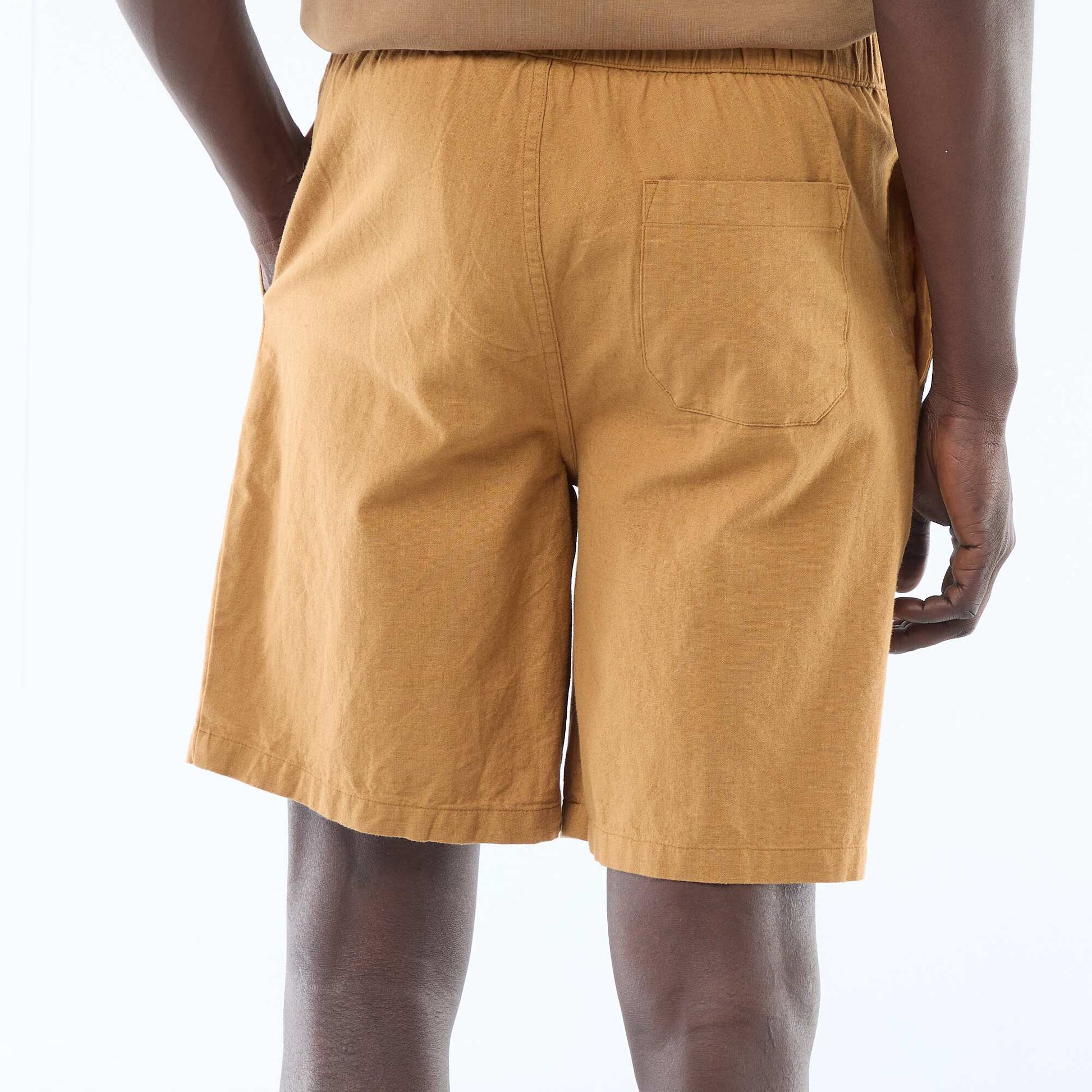 Bermuda uni en lin mélangé BEIGE