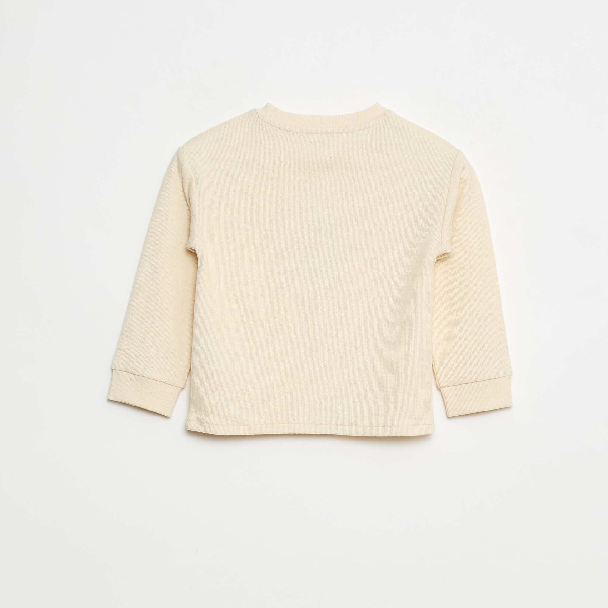 Pull léger en coton stretch avec imprimé BLANC