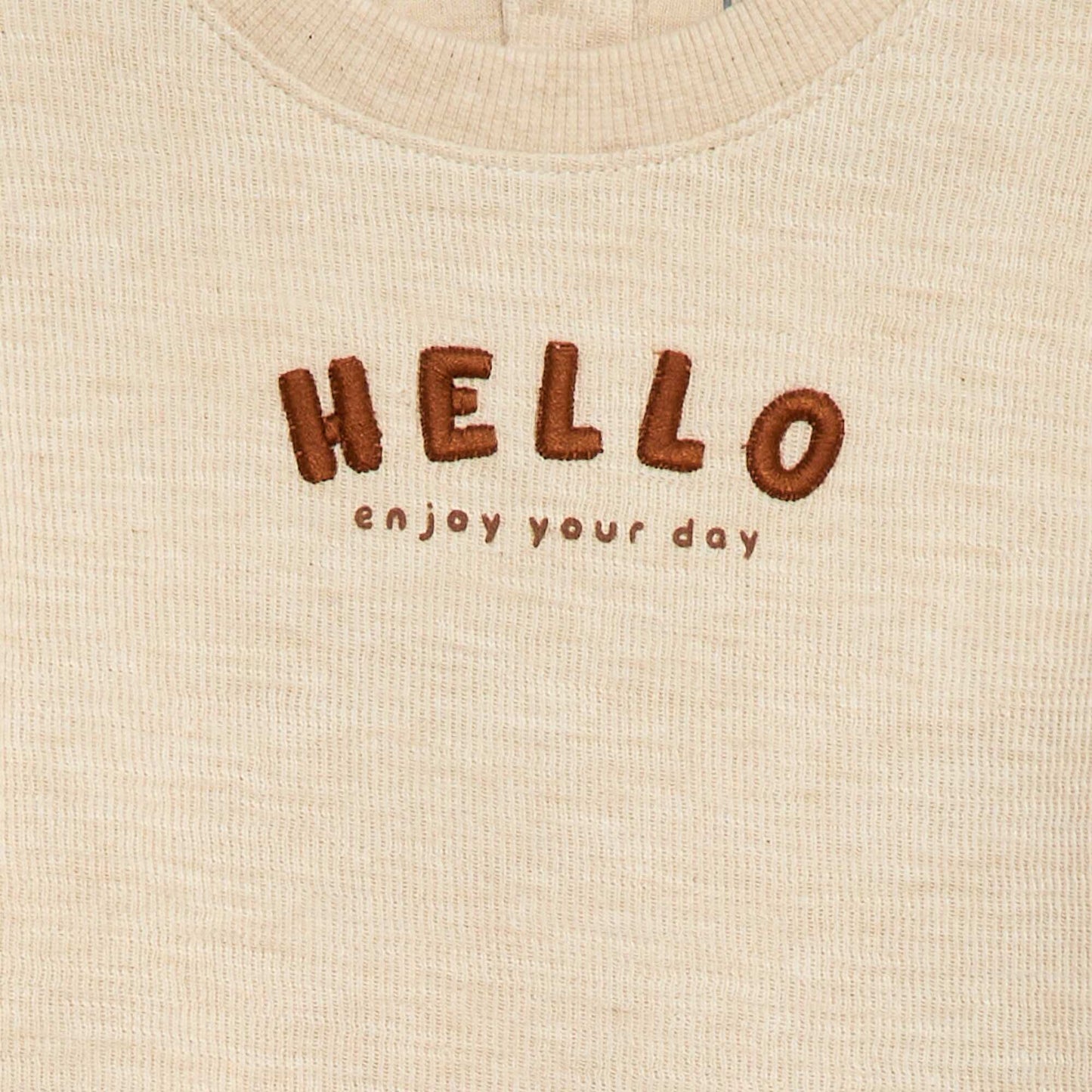 Pull léger en coton stretch avec imprimé BEIGE