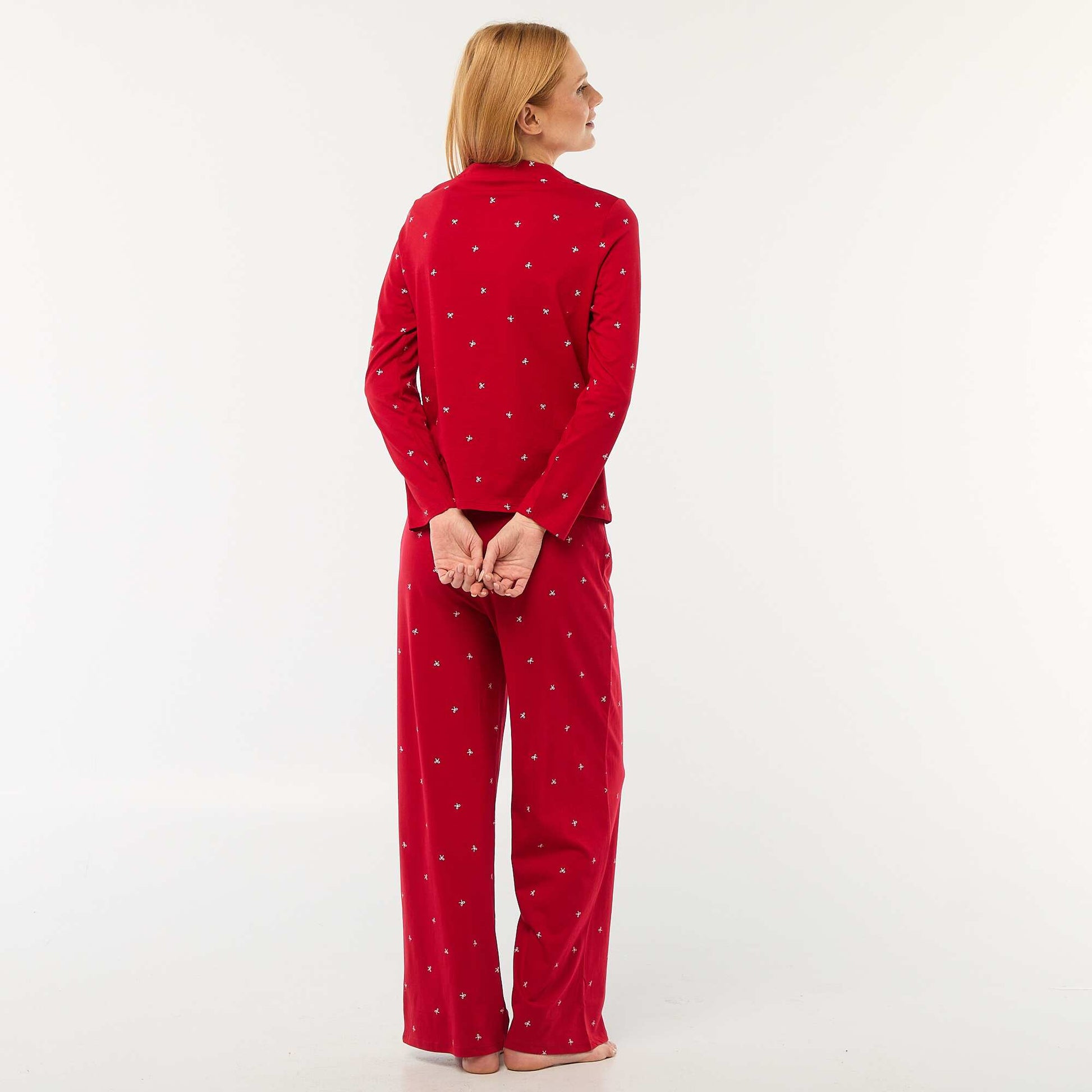 Ensemble pyjama imprimé noeud - 2 pièces ROUGE