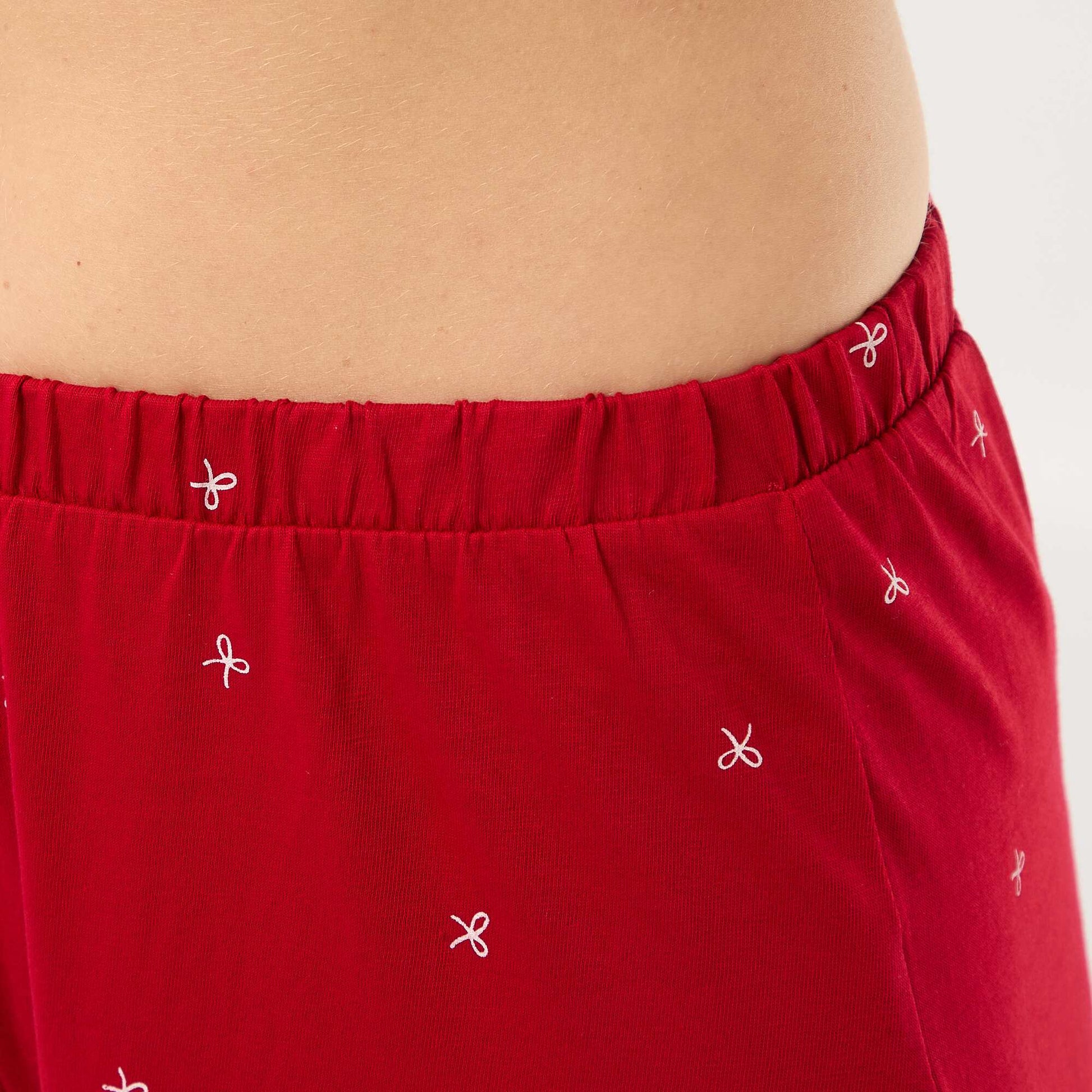Ensemble pyjama imprimé noeud - 2 pièces ROUGE
