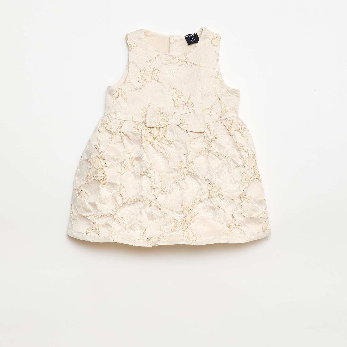 Robe trapèze en jacquard brodé BEIGE