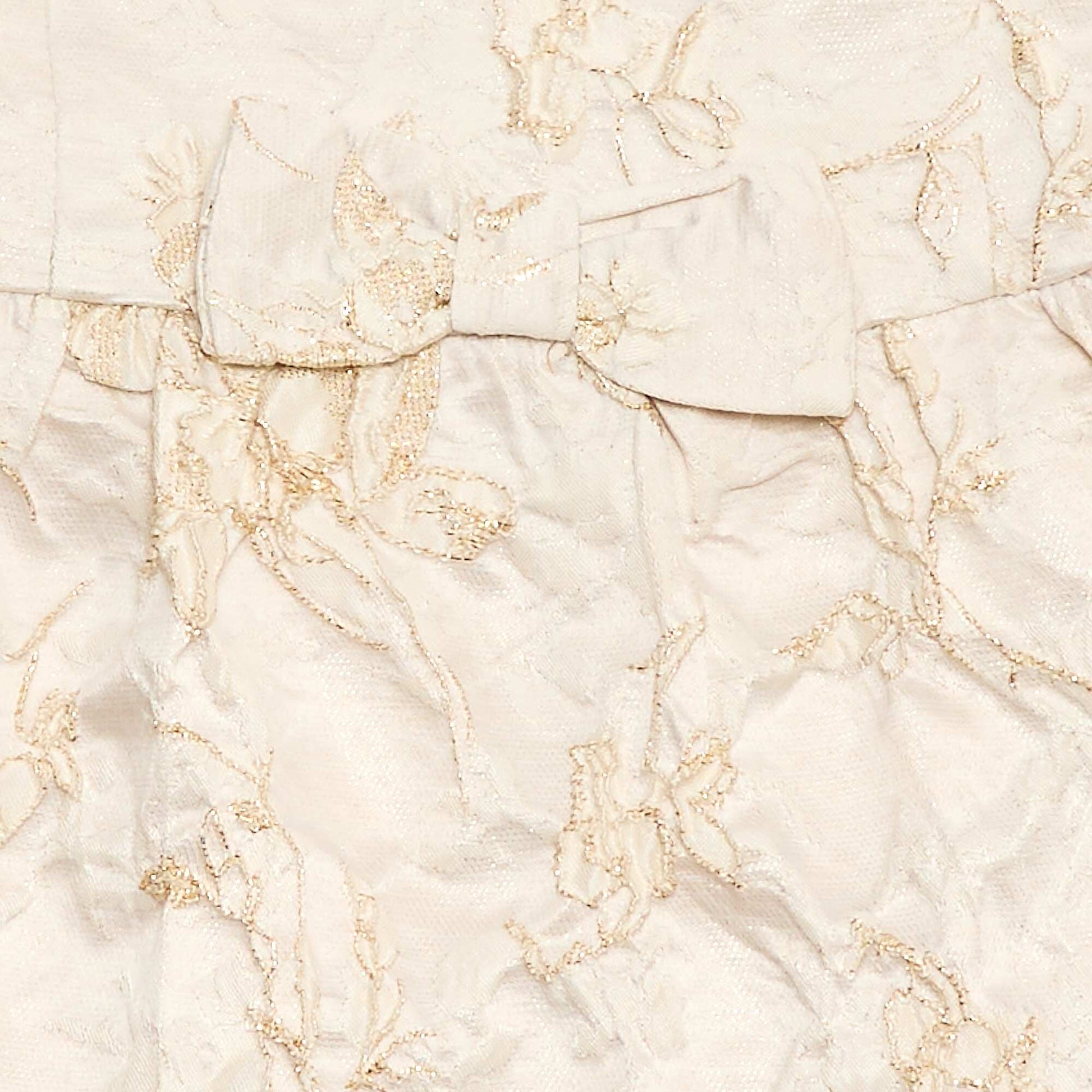 Robe trapèze en jacquard brodé BEIGE