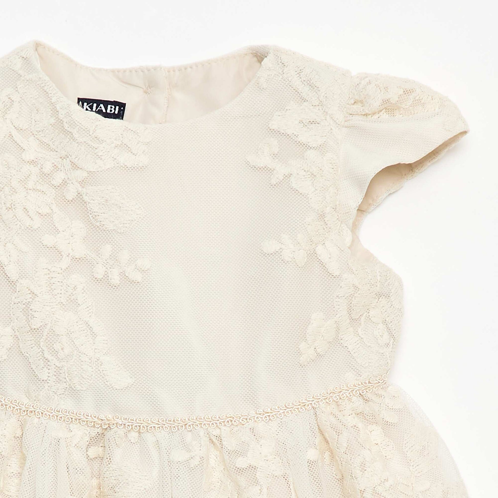 Robe de cérémonie en tulle brodé BLANC