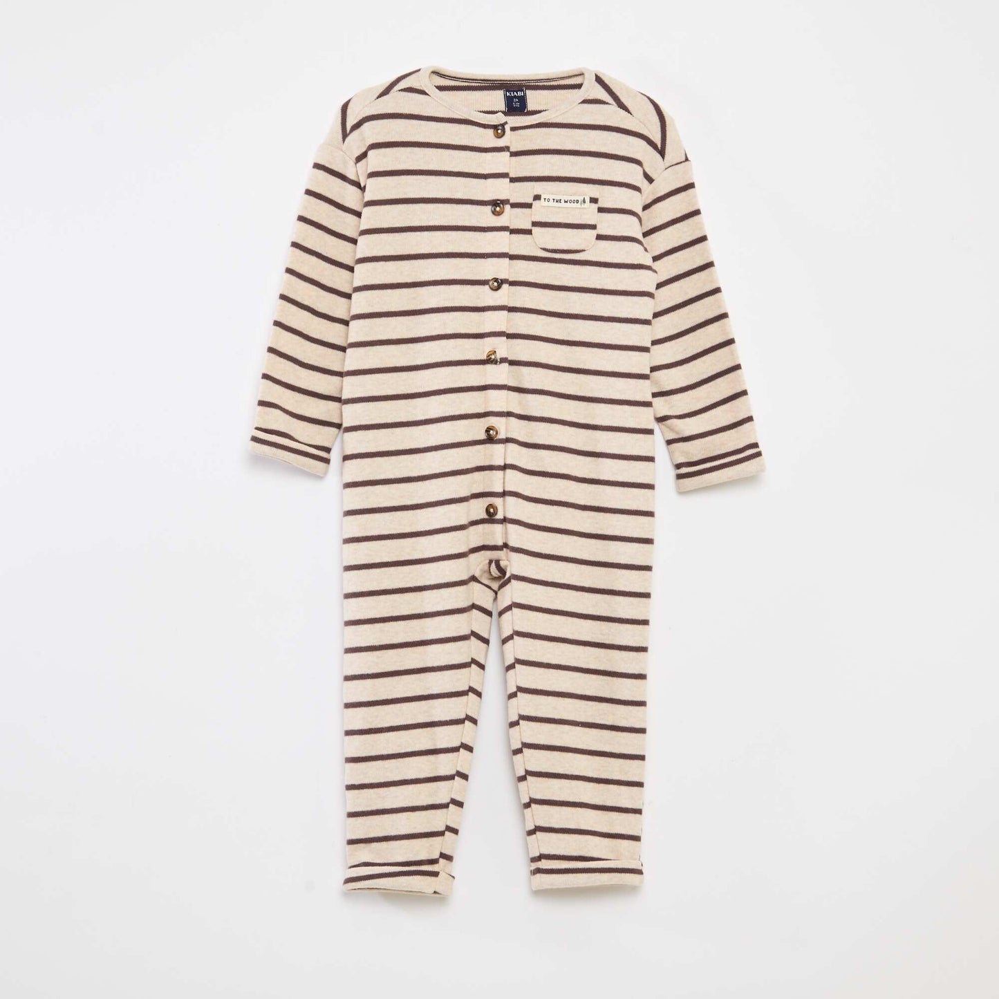 Combinaison longue en maille doudou MARRON