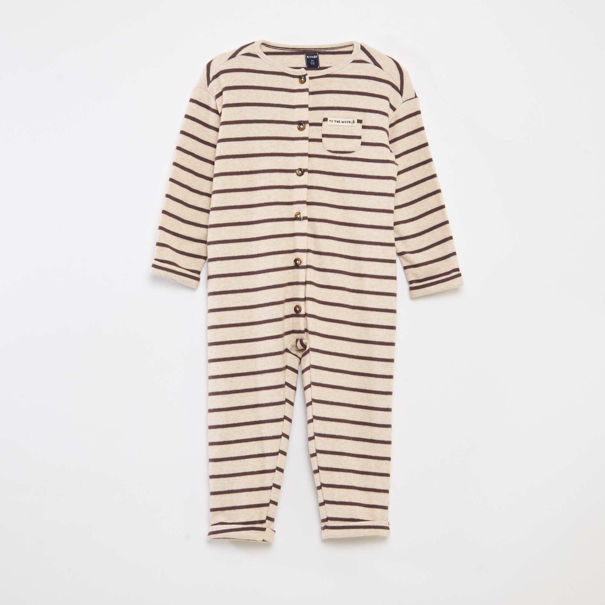 Combinaison longue en maille doudou MARRON