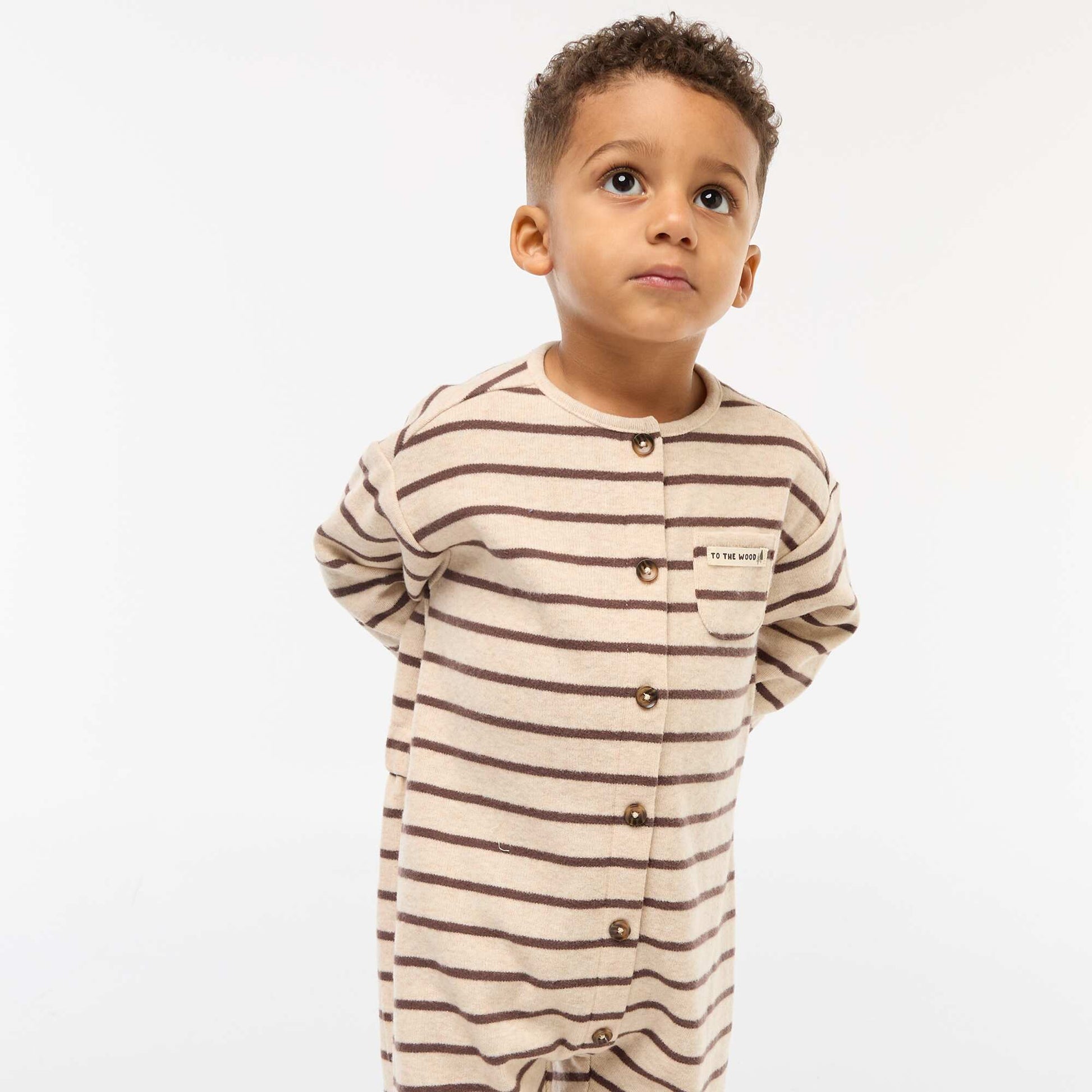 Combinaison longue en maille doudou MARRON