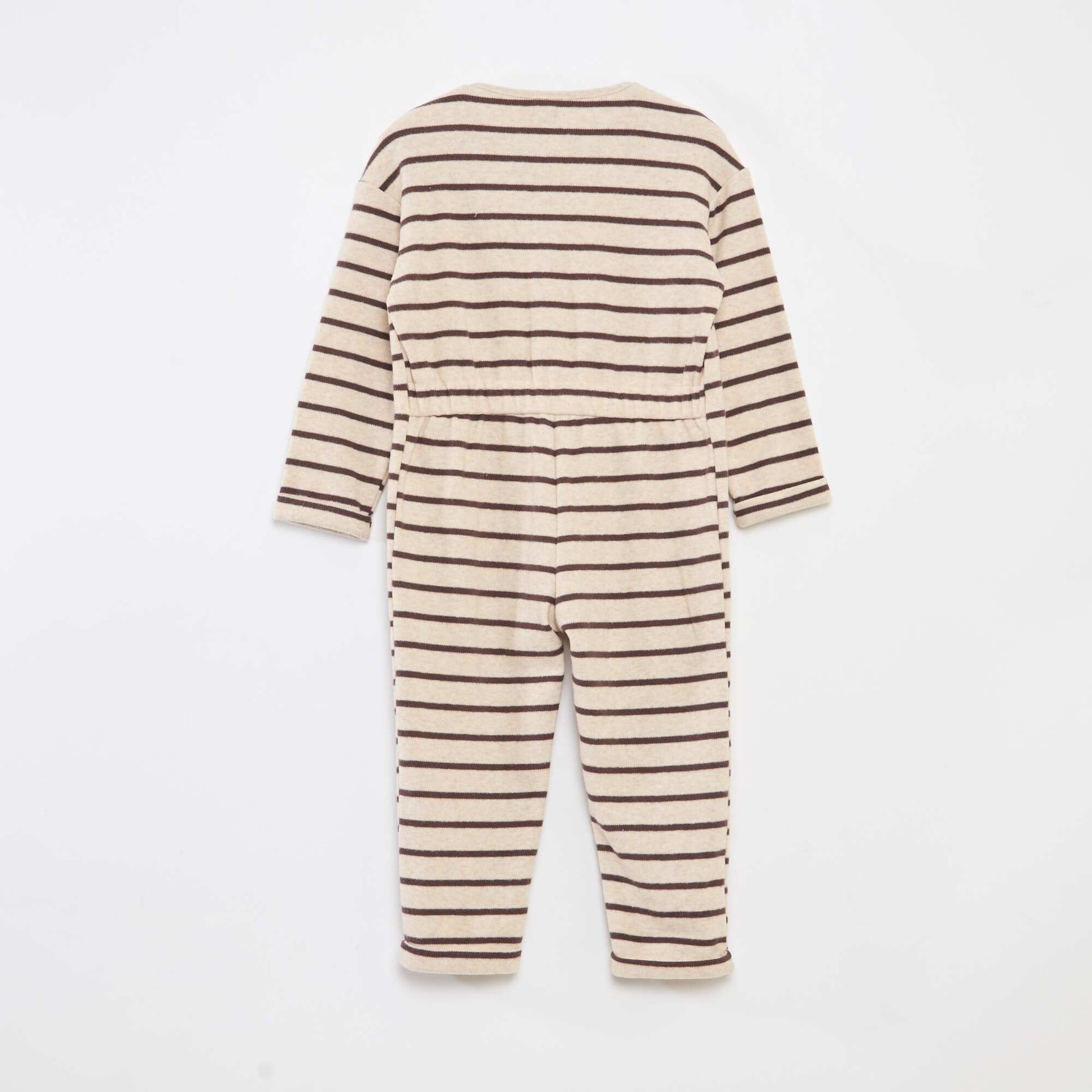 Combinaison longue en maille doudou MARRON