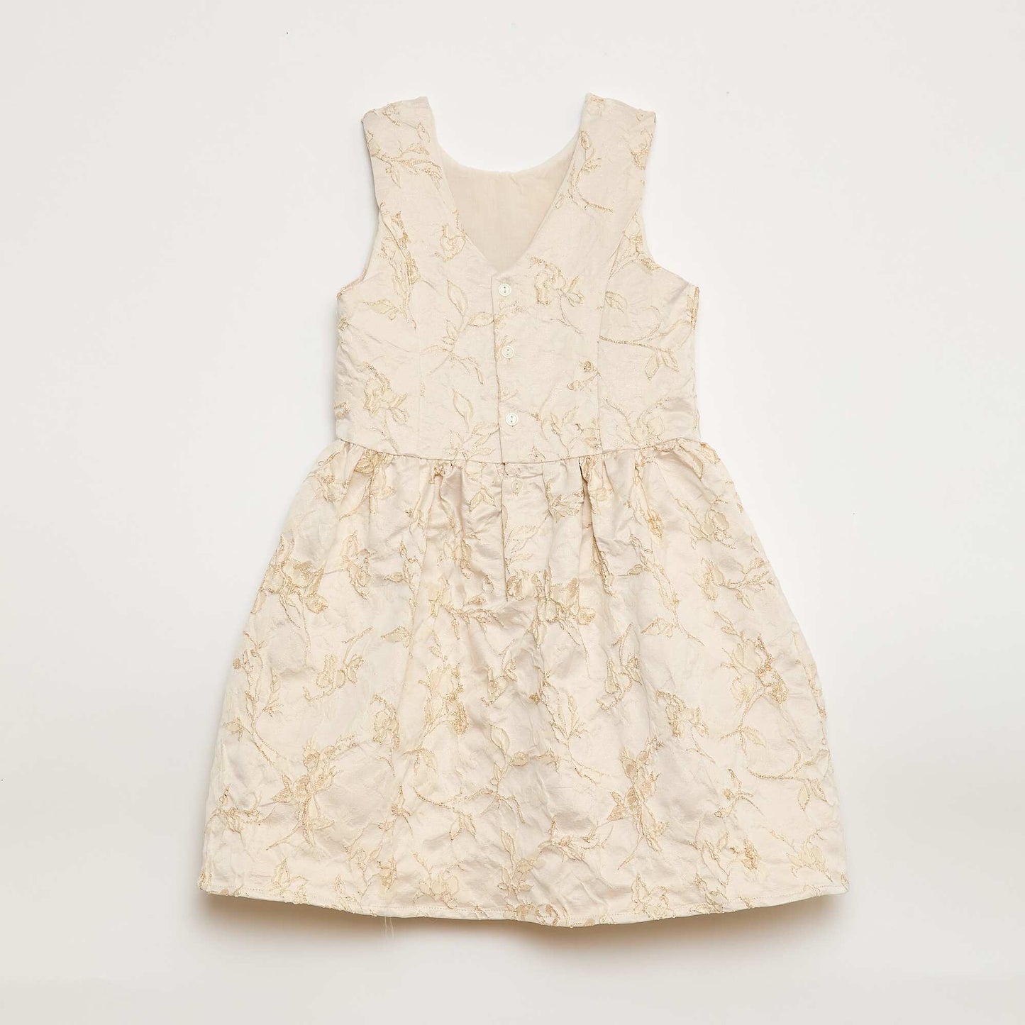 Robe sans manche en jacquard avec gros nœud BEIGE