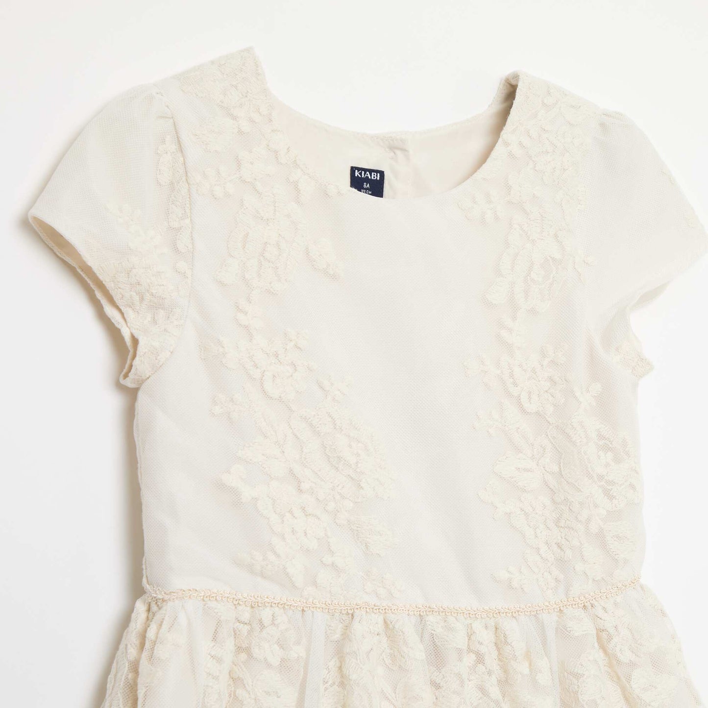 Robe en tulle broderie anglaise unie BLANC