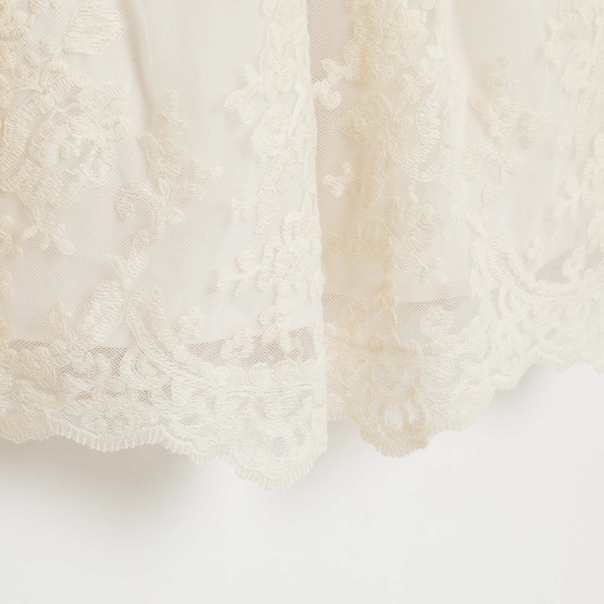 Robe en tulle broderie anglaise unie BLANC
