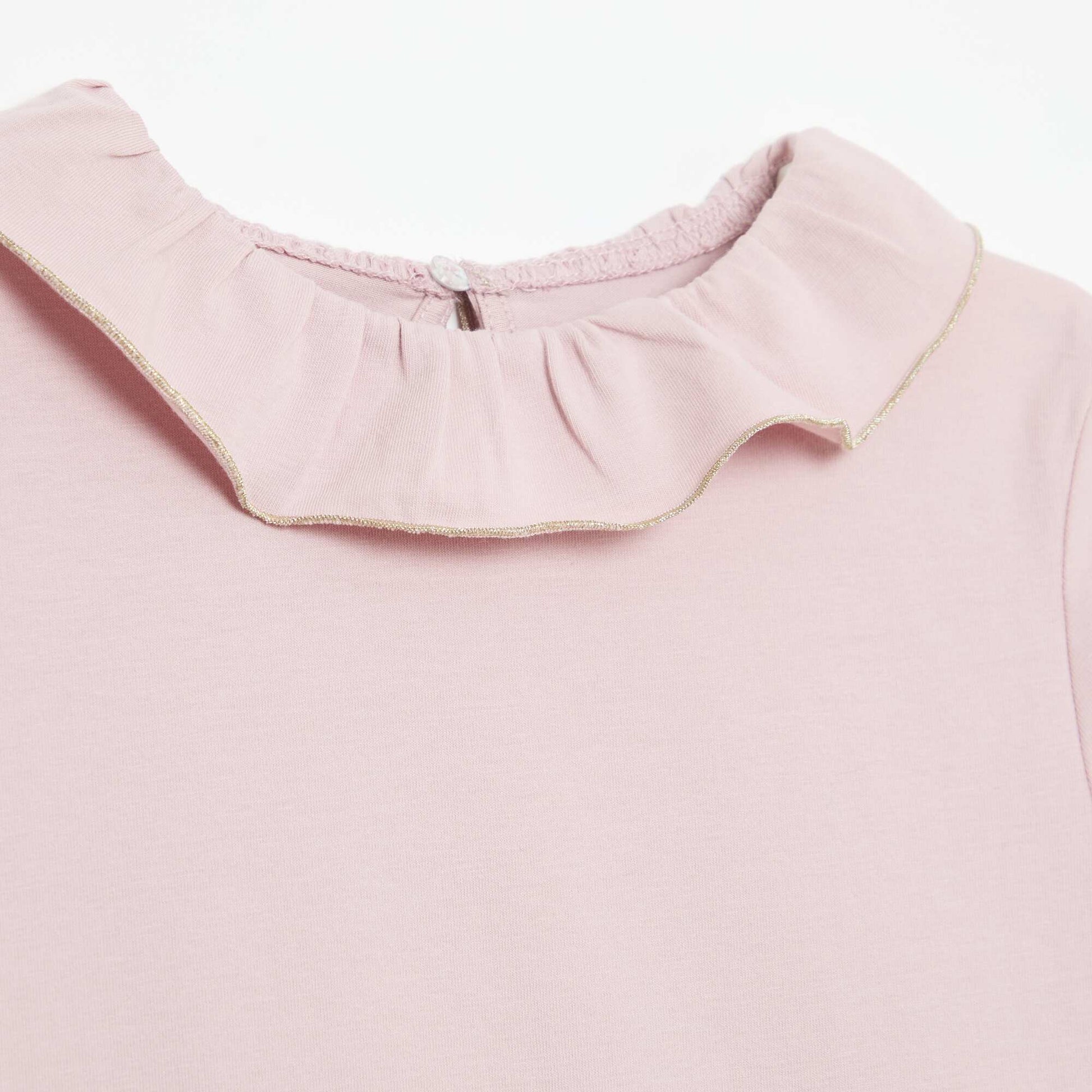 Robe col volanté en jersey coton VIOLET
