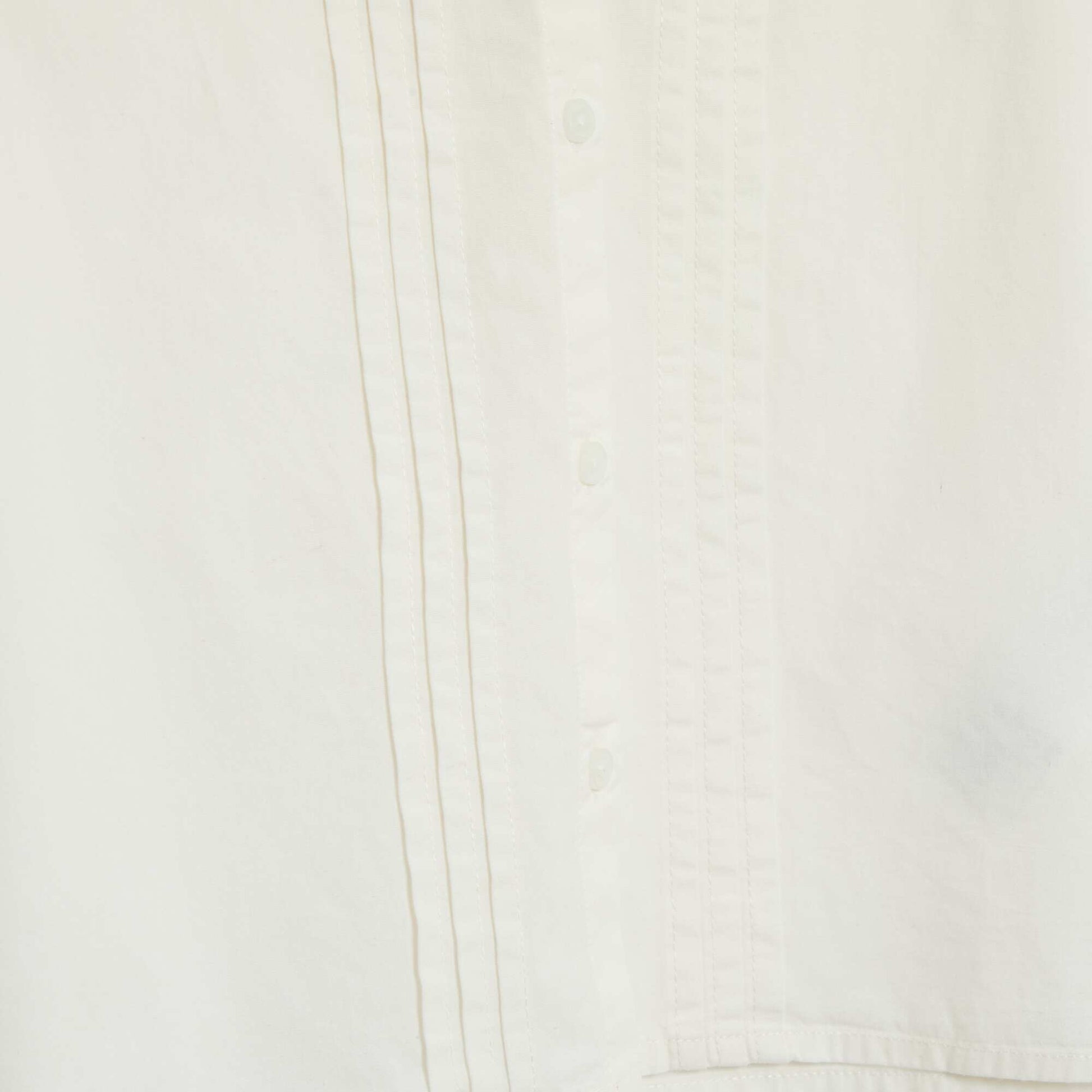 Blouse unie à collerette en coton uni BLANC