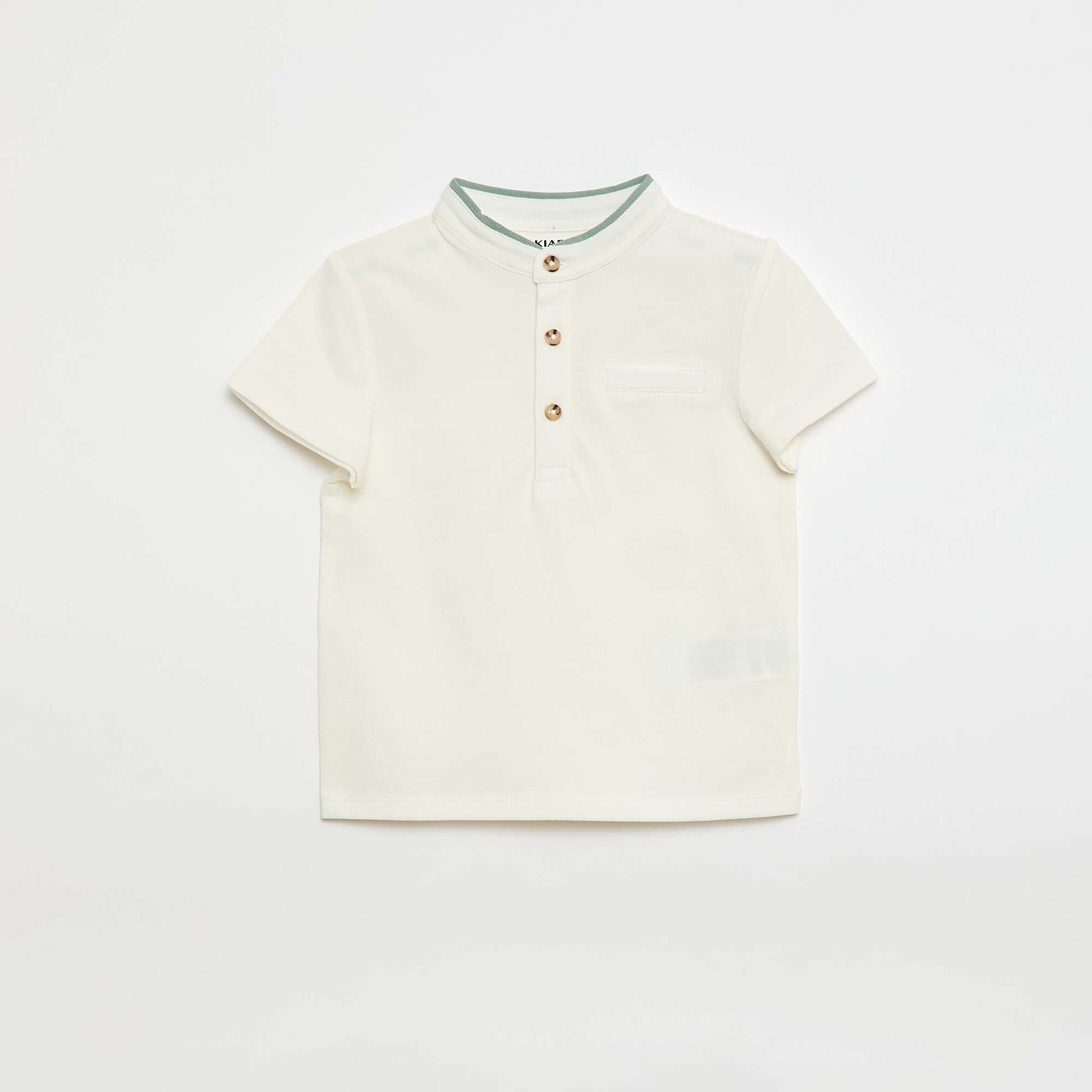 Tee-shirt en maille piqué de coton BEIGE