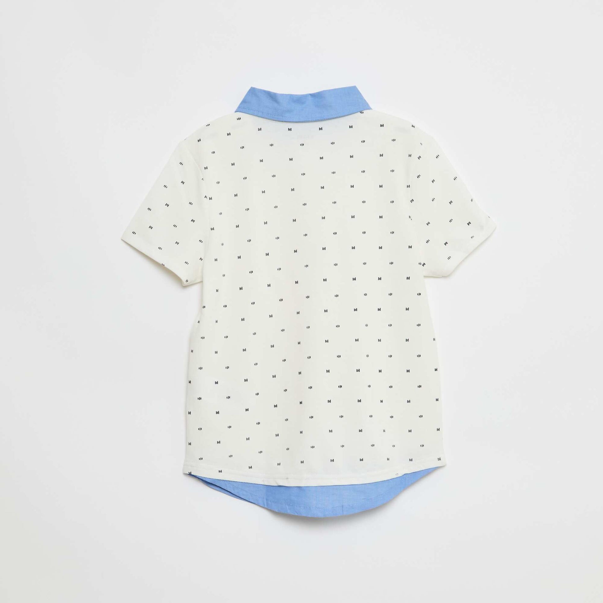 Polo piqué 2 en 1 all-over en coton BLANC