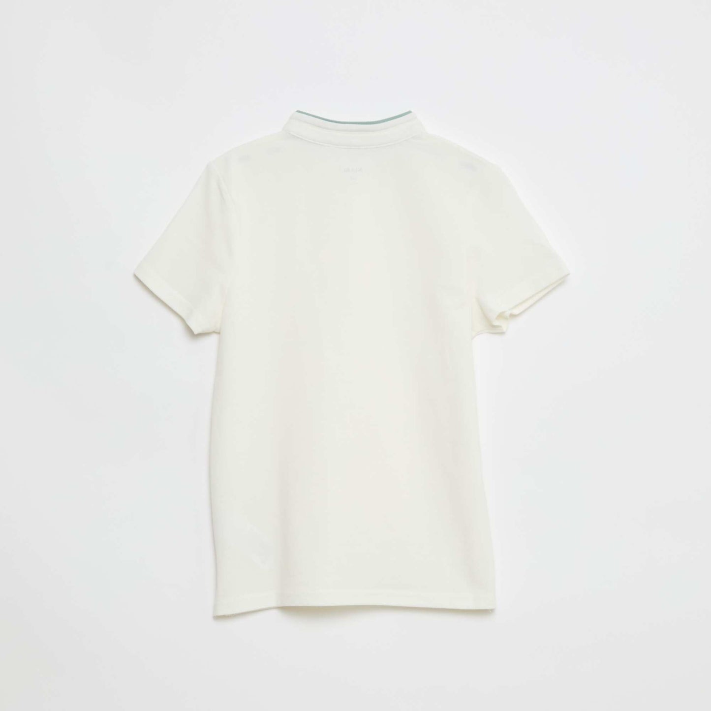T-shirt piqué tunisien en coton uni BLANC