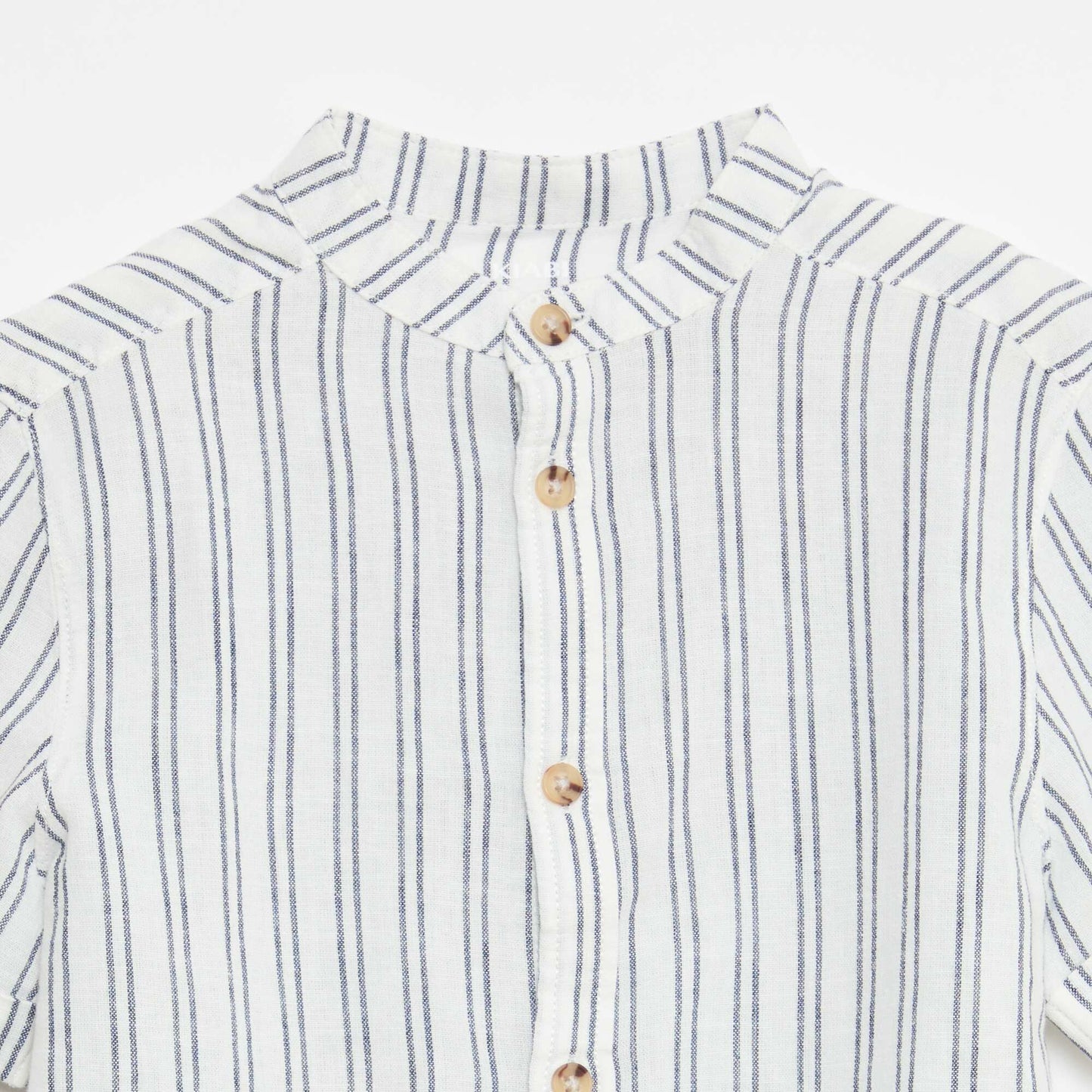 Chemise rayée en coton et lin BLANC