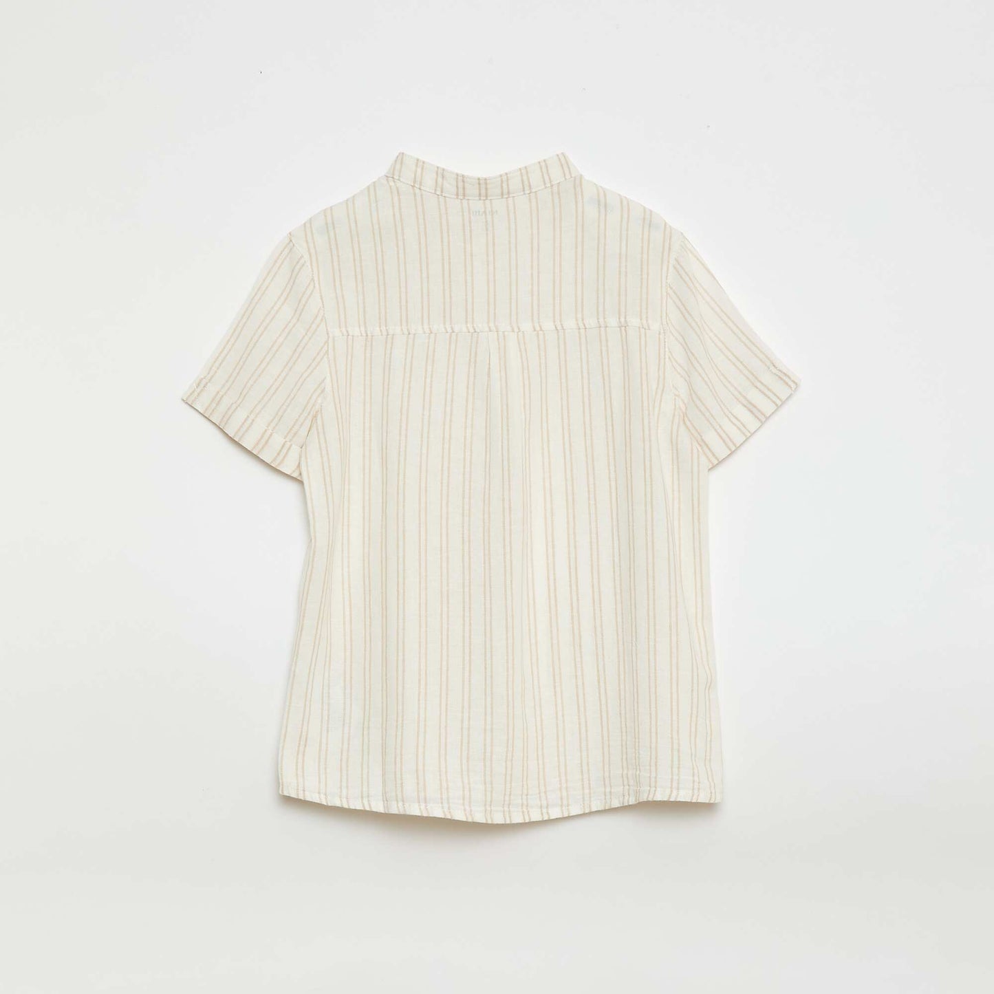 Chemise rayée en coton et lin BLANC