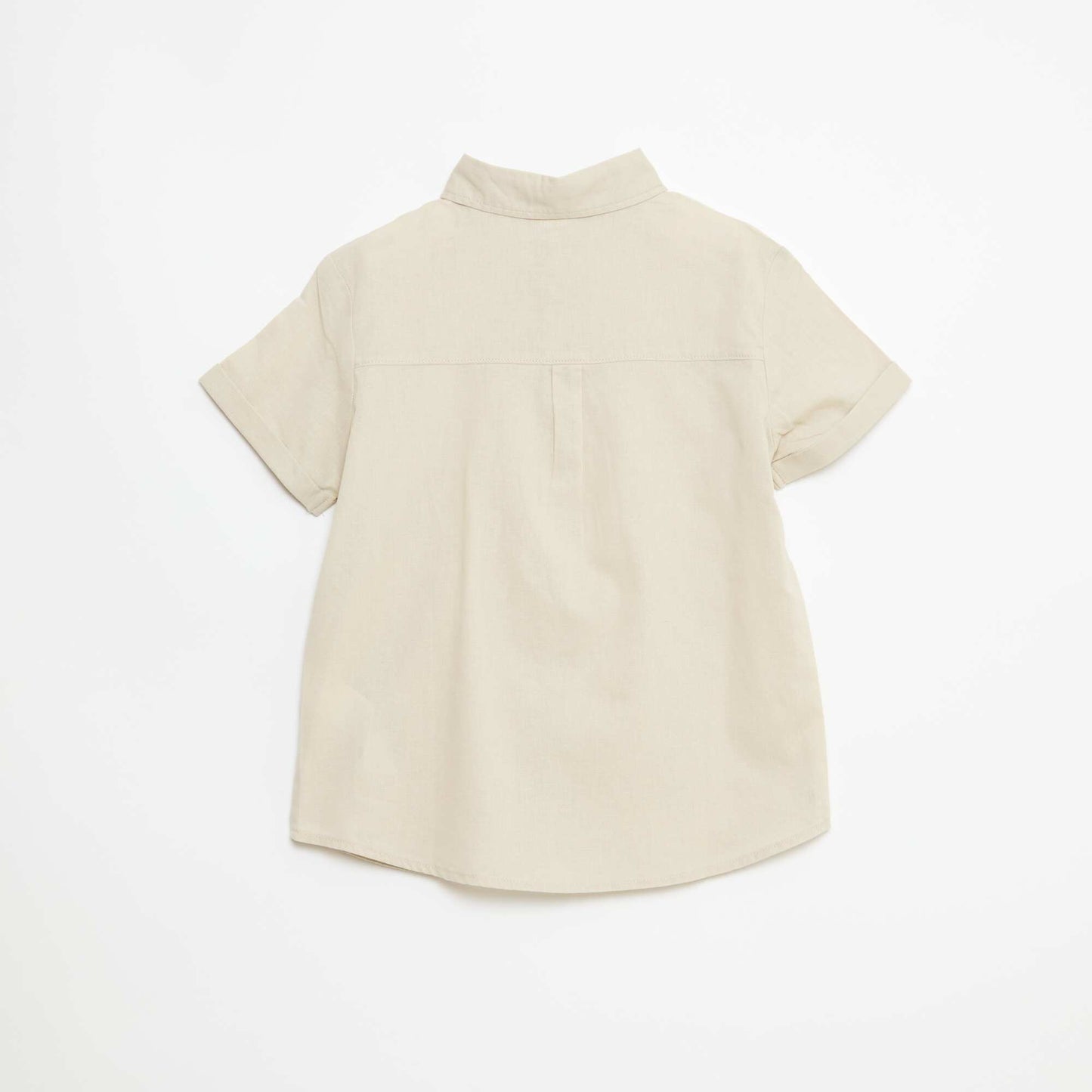 Chemise regular en coton uni BEIGE