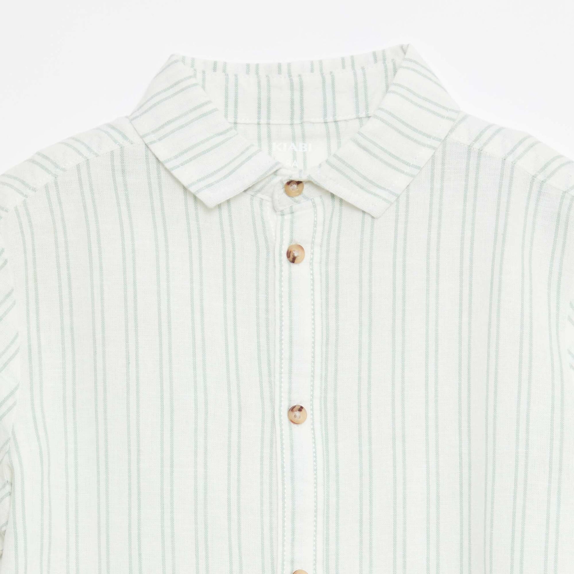 Chemise regular en coton rayée BLANC