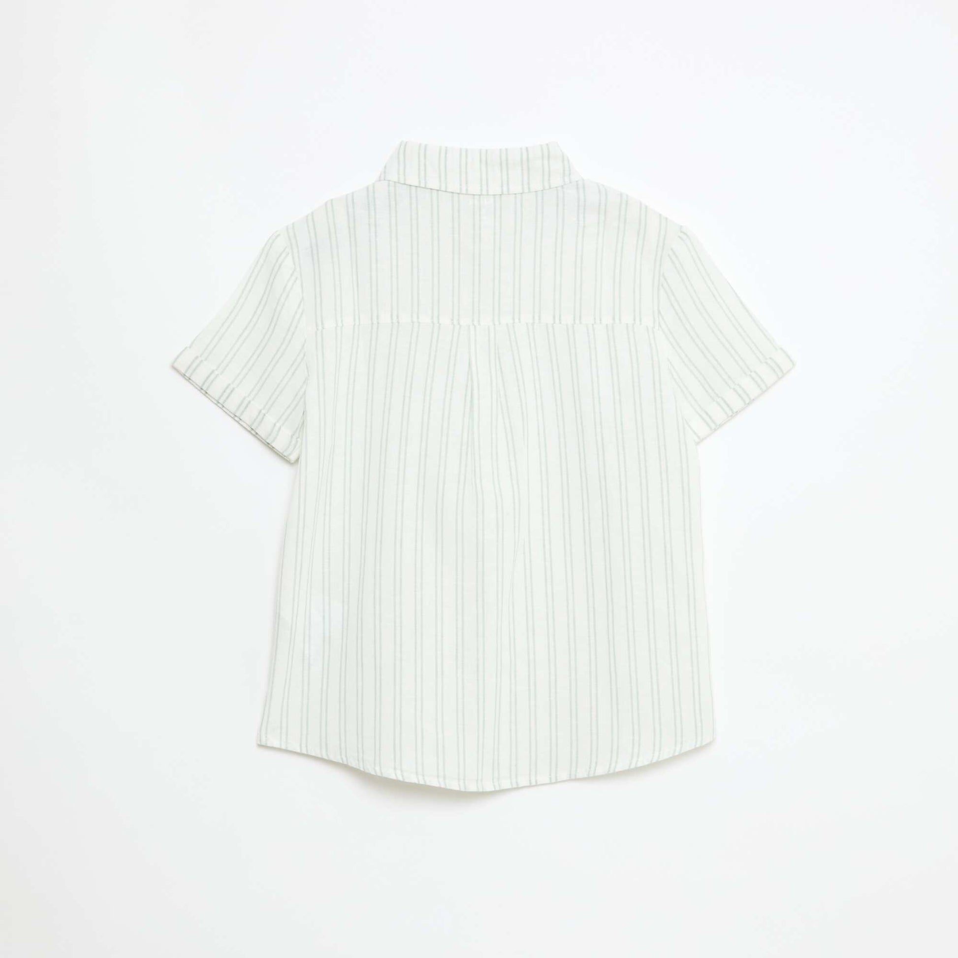 Chemise regular en coton rayée BLANC