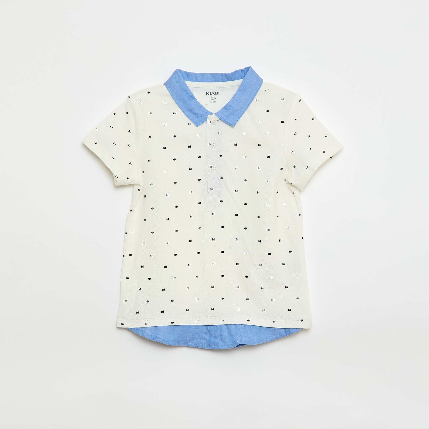 Polo imprimé effet 2-en-1 BLANC