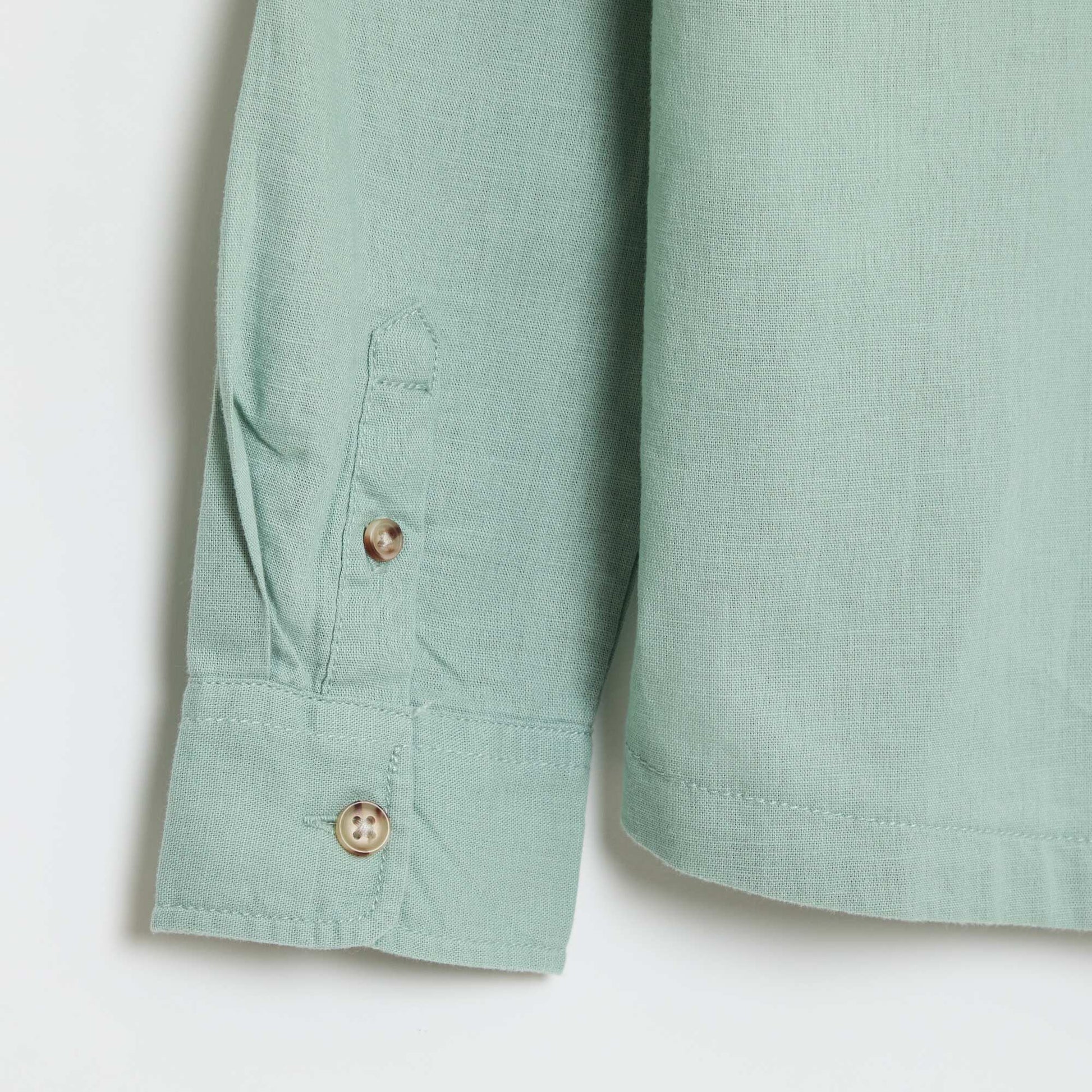 Chemise à capuche regular en coton uni VERT